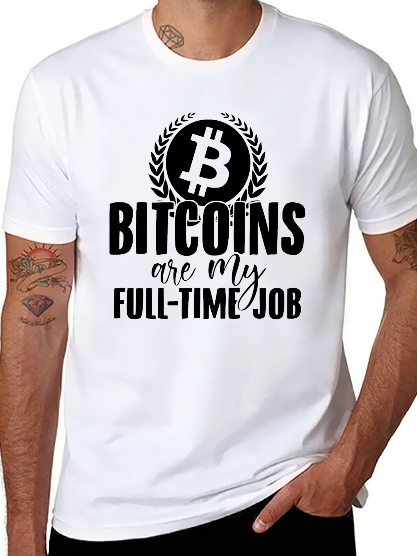 Bitcoin Full-Time Job Black T-Shirt