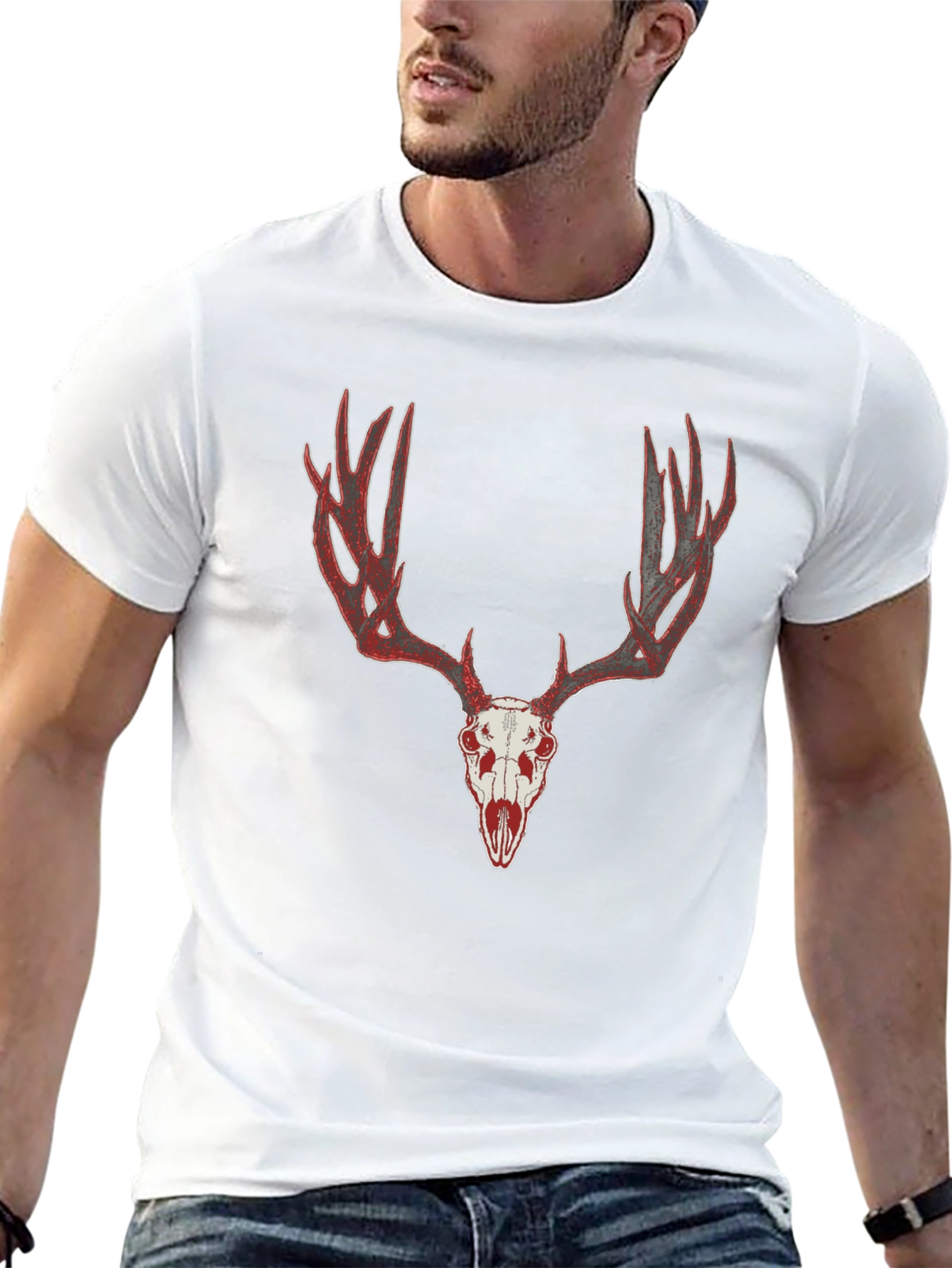 Deer Skull Graphic Tee - Mens Black T-Shirt