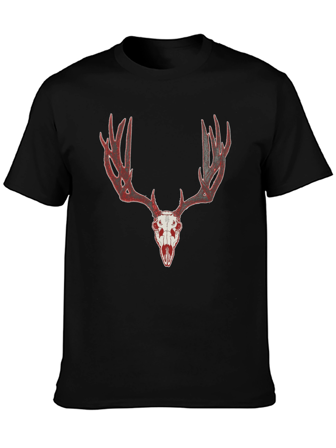 Deer Skull Graphic Tee - Mens Black T-Shirt