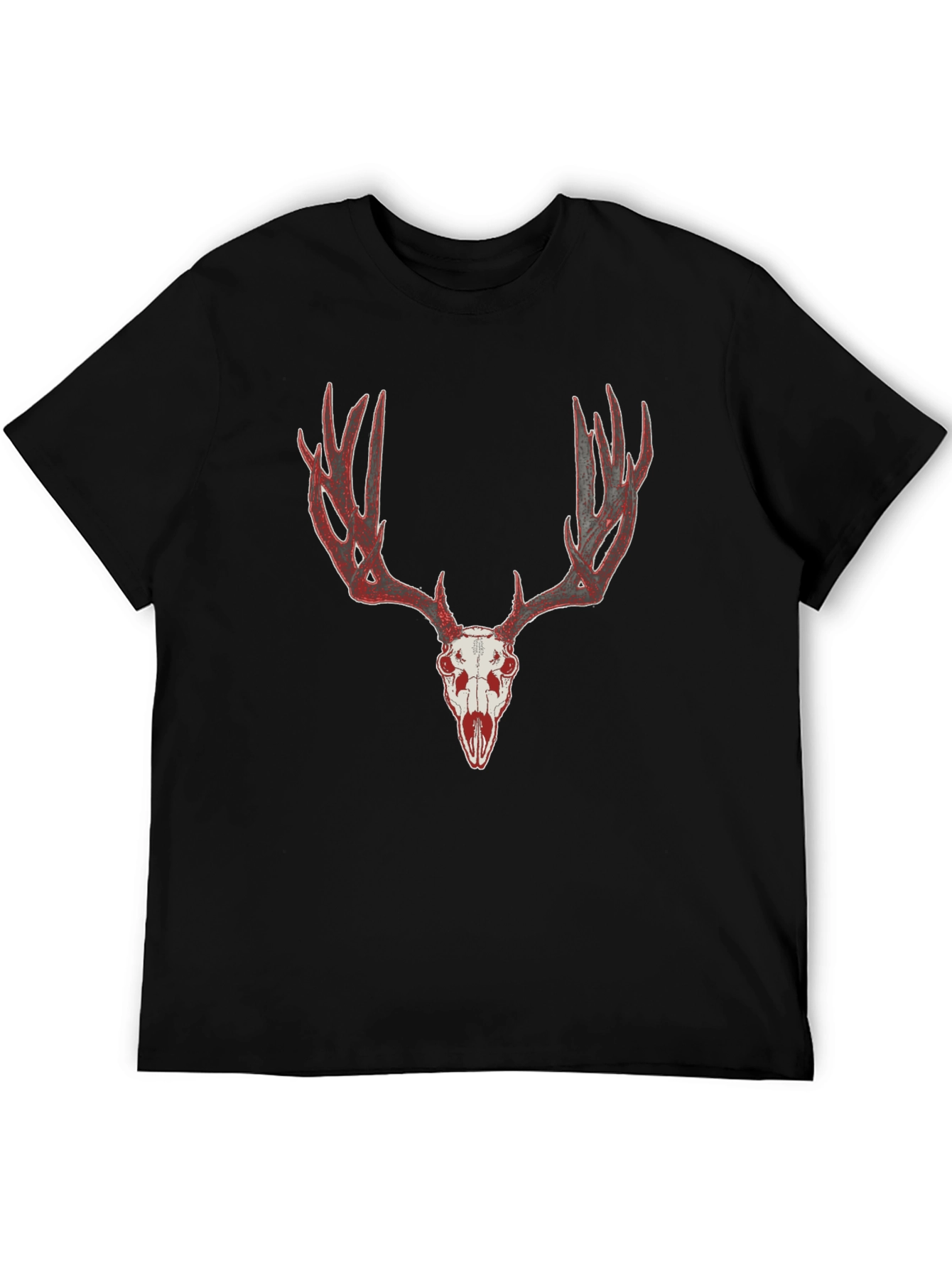 Deer Skull Graphic Tee - Mens Black T-Shirt