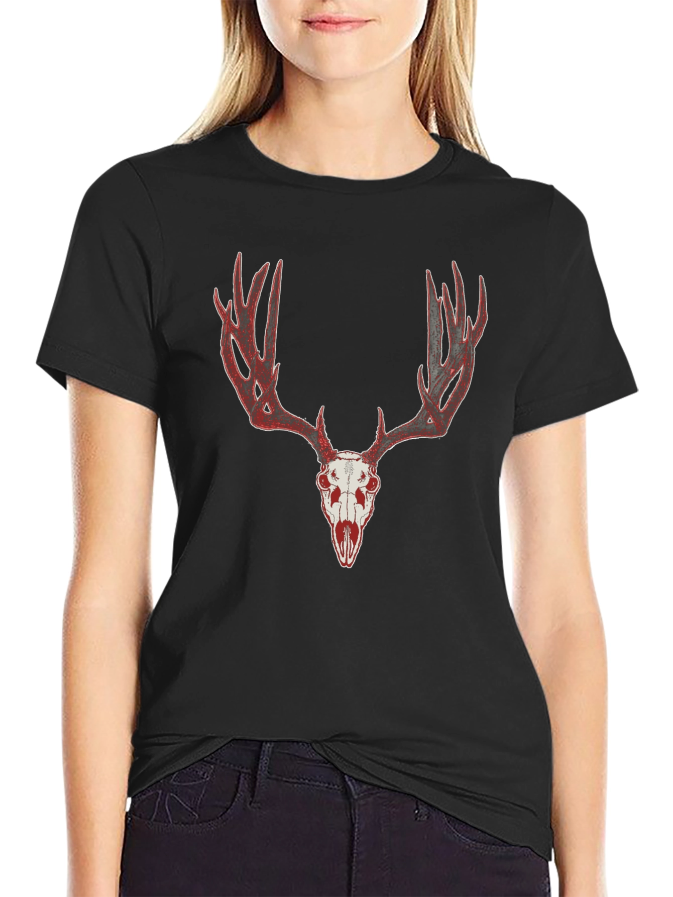 Deer Skull Graphic Tee - Mens Black T-Shirt