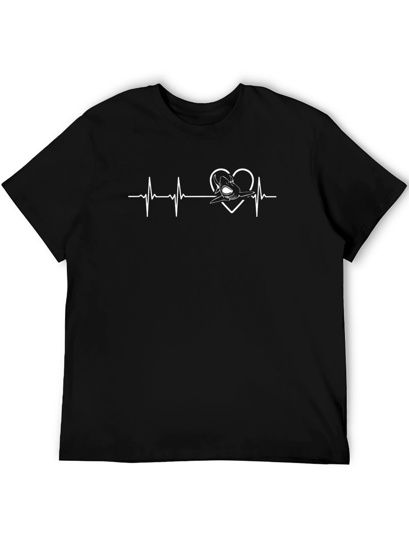 Heartbeat Mallard Duck Black T-Shirt