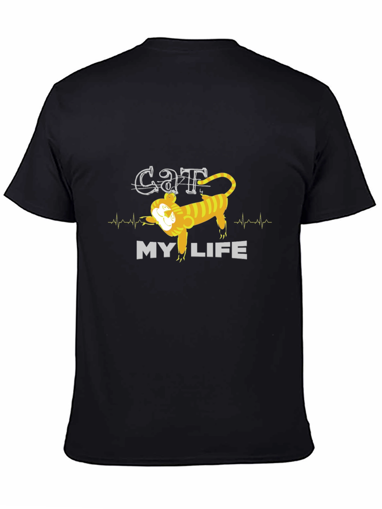 Cat My Life Graphic Tee - Mens Black T-Shirt