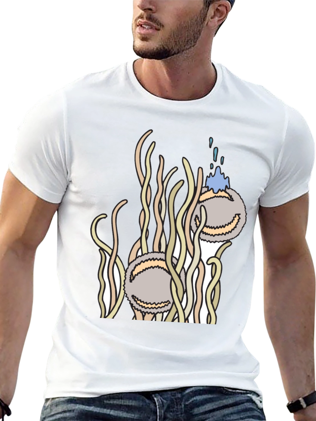 Abstract Spaghetti & Meatball Graphic Tee