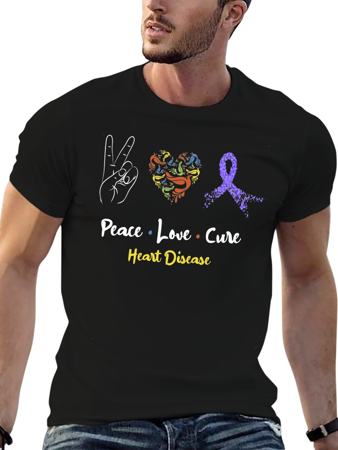 Peace Love Cure Heart Disease T-Shirt