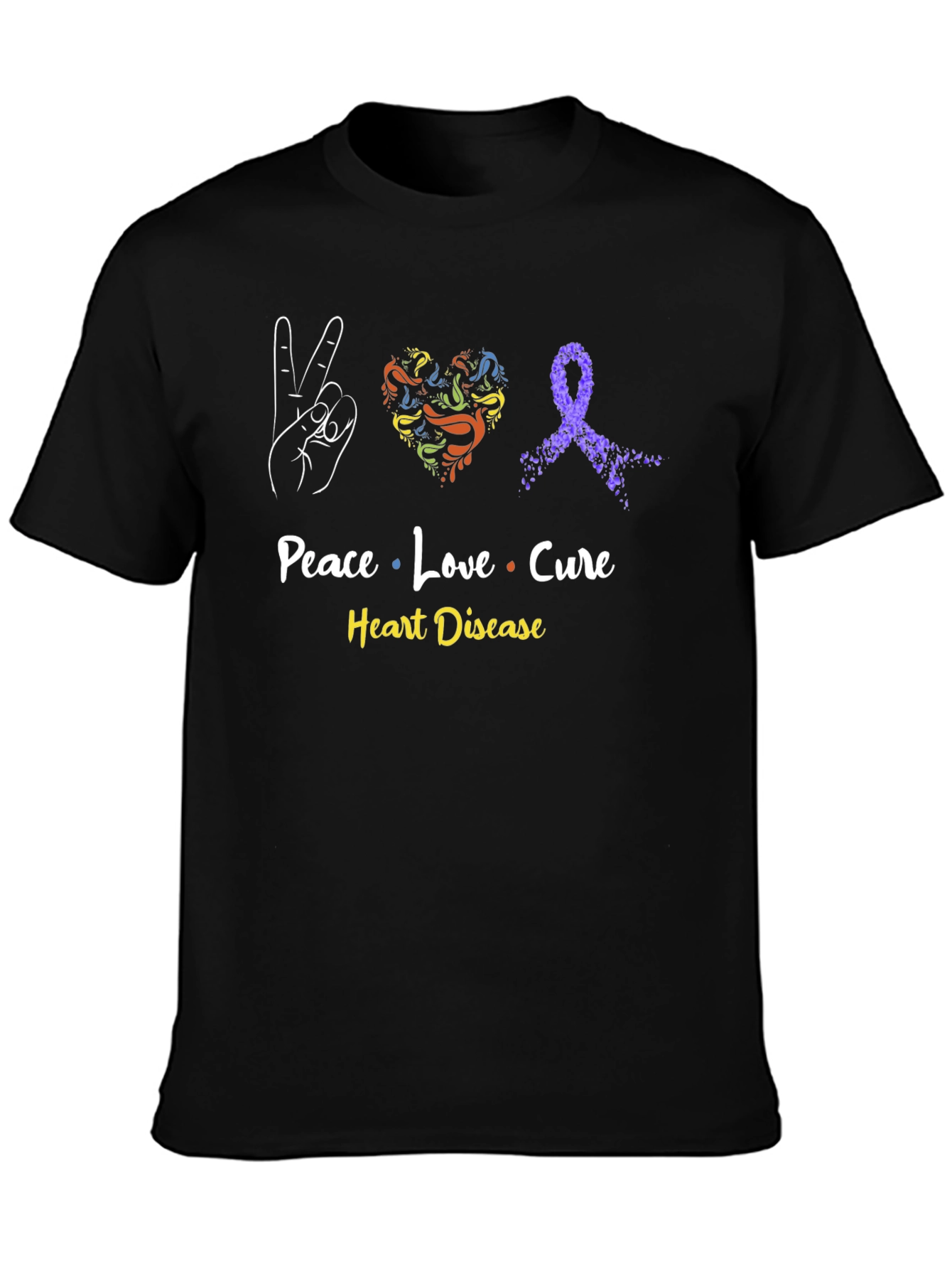 Peace Love Cure Heart Disease T-Shirt