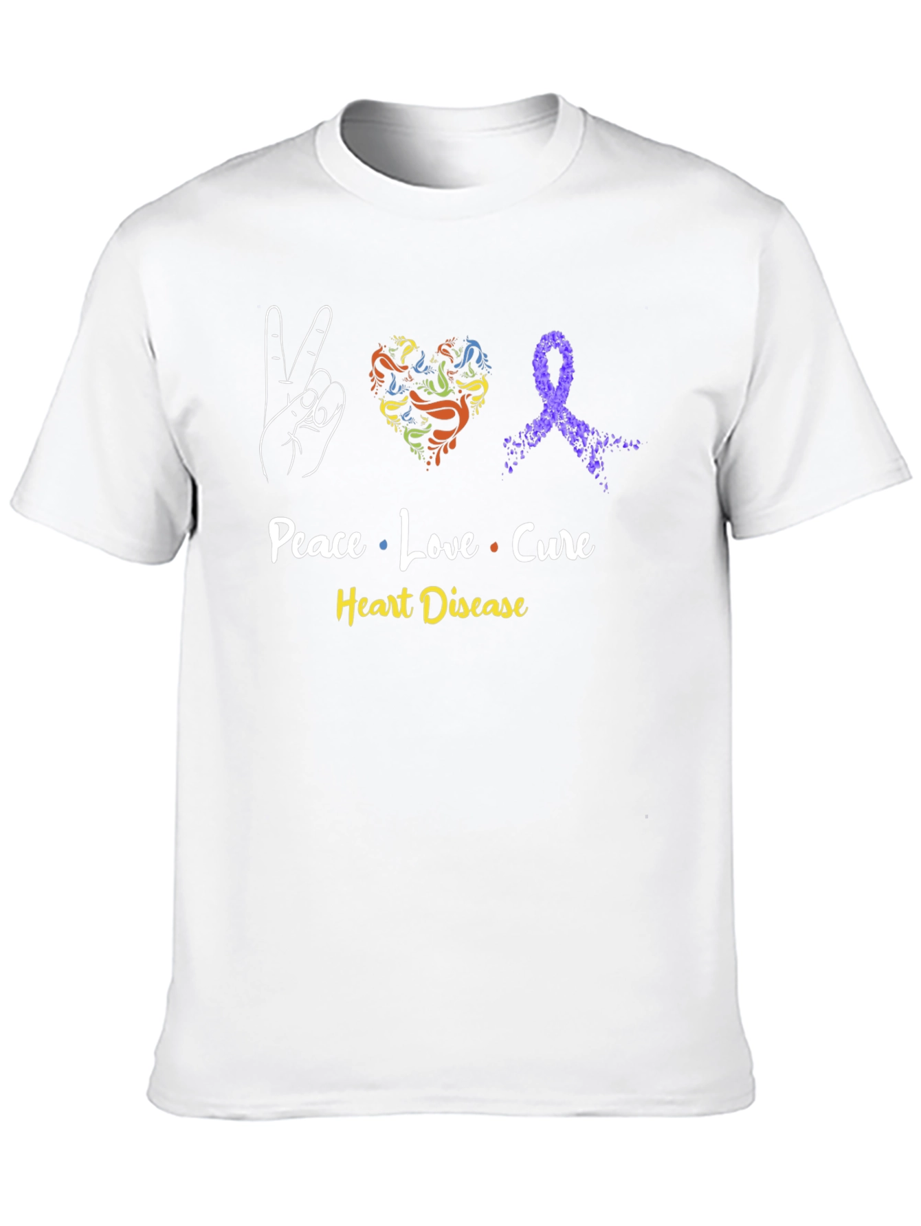 Peace Love Cure Heart Disease T-Shirt