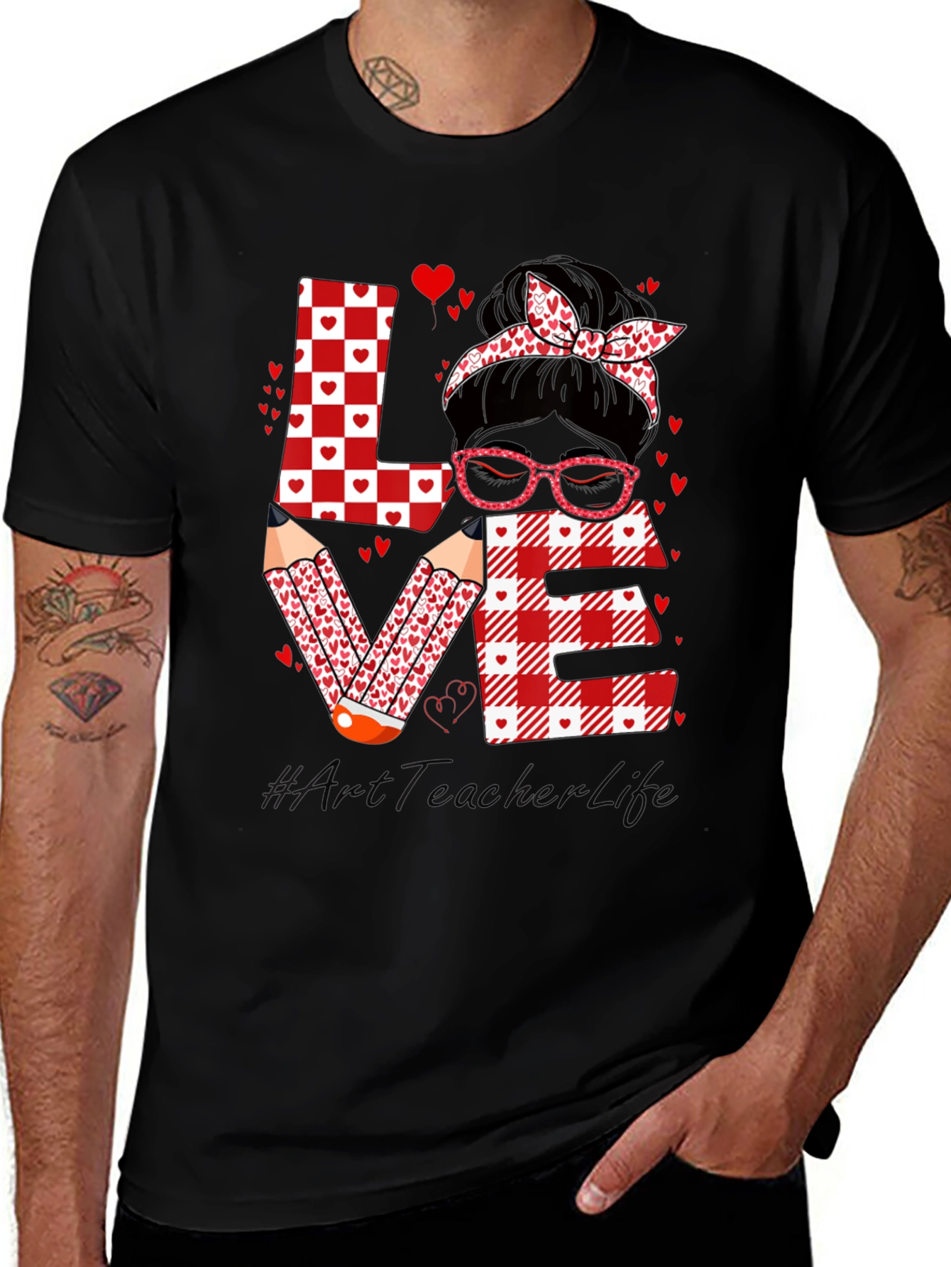 Art Teacher Valentines Day Love T-Shirt