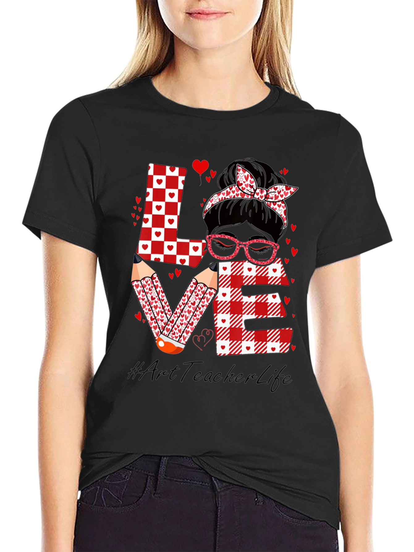 Art Teacher Valentines Day Love T-Shirt
