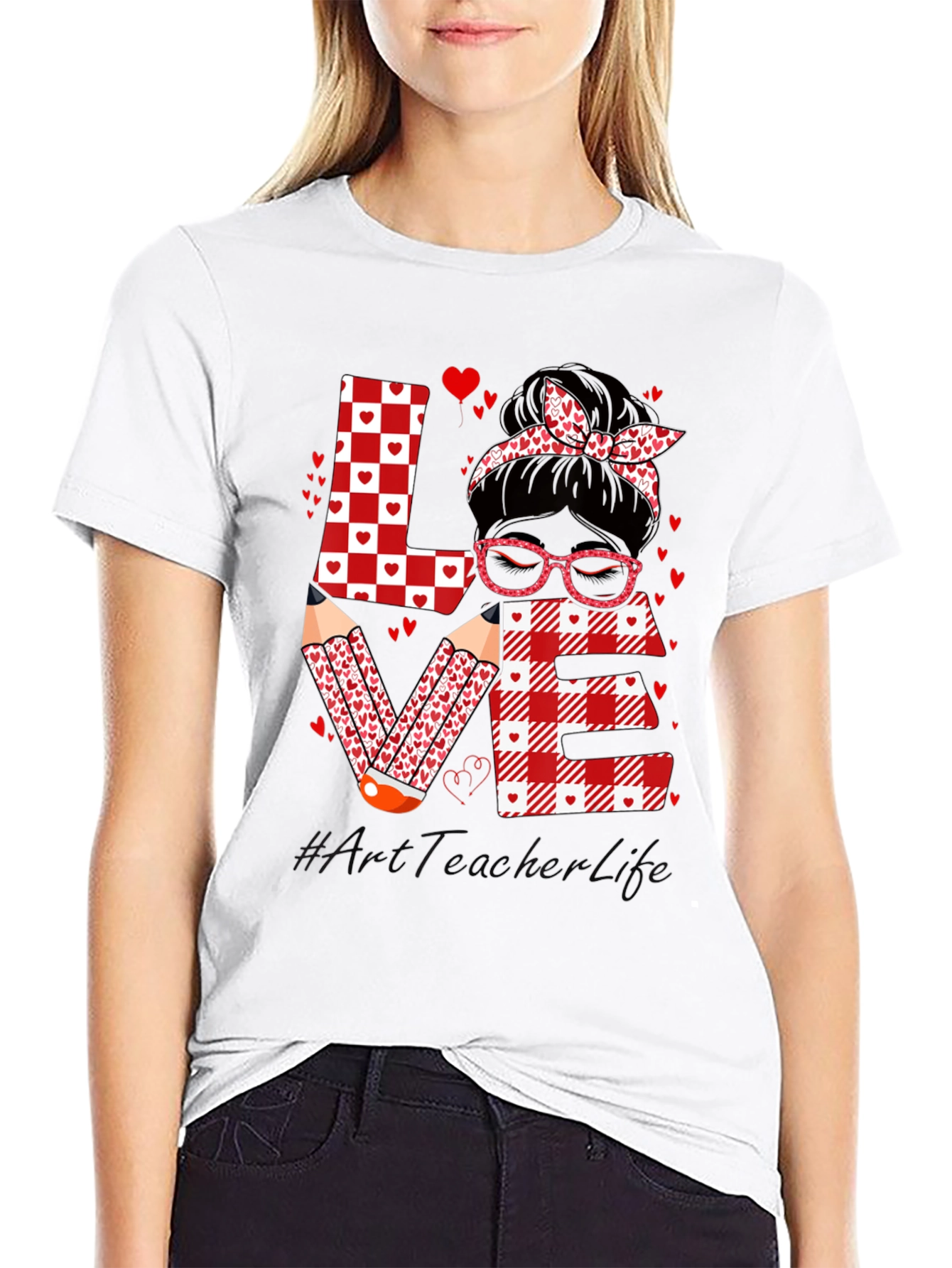 Art Teacher Valentines Day Love T-Shirt