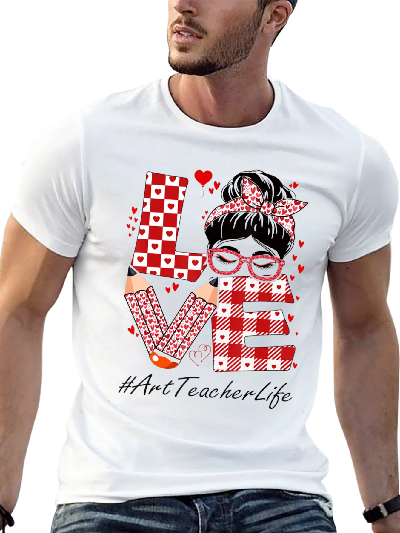 Art Teacher Valentines Day Love T-Shirt