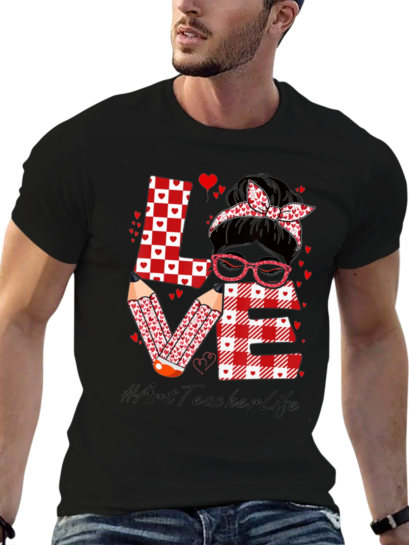 Art Teacher Valentines Day Love T-Shirt