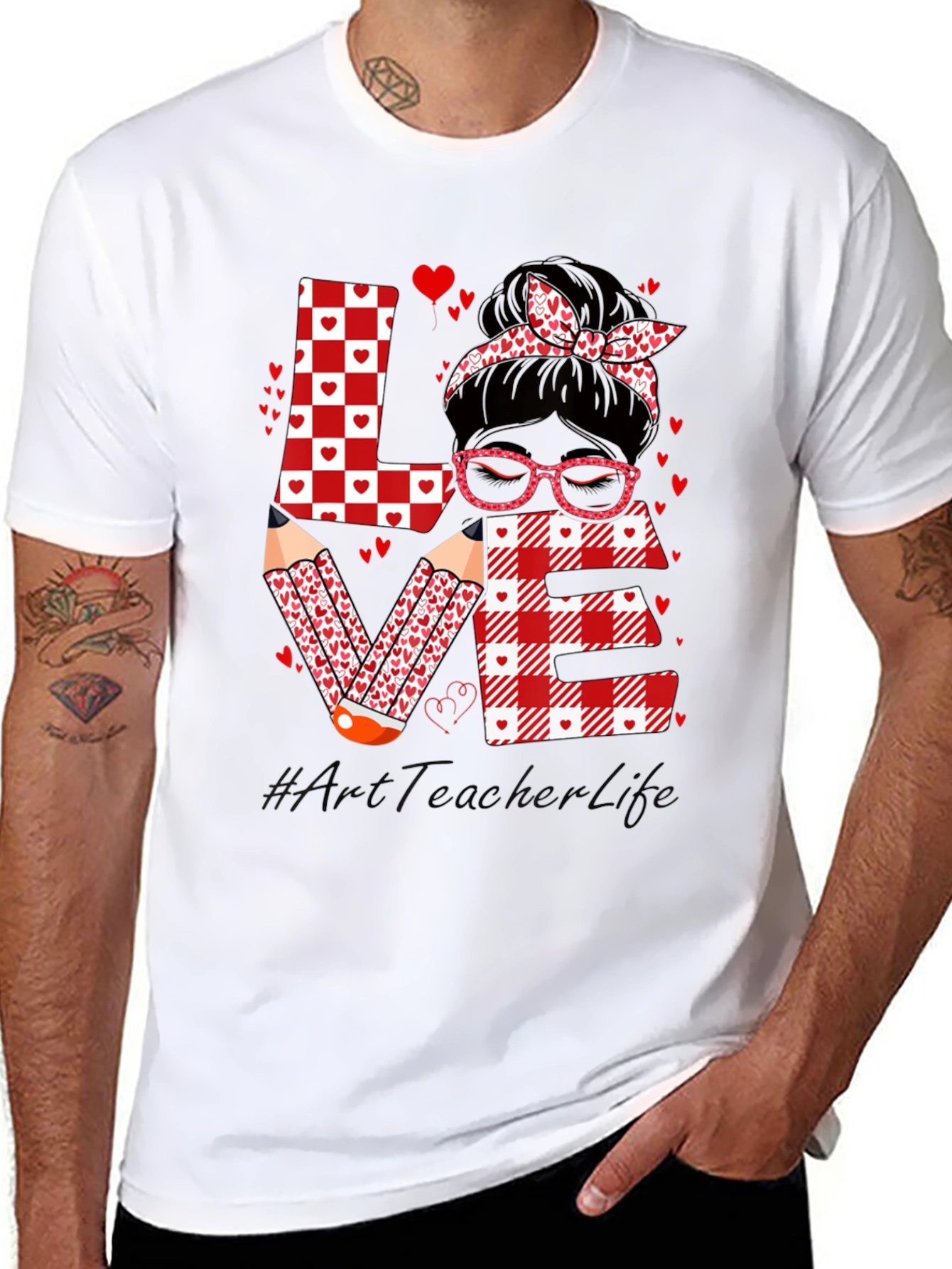 Art Teacher Valentines Day Love T-Shirt