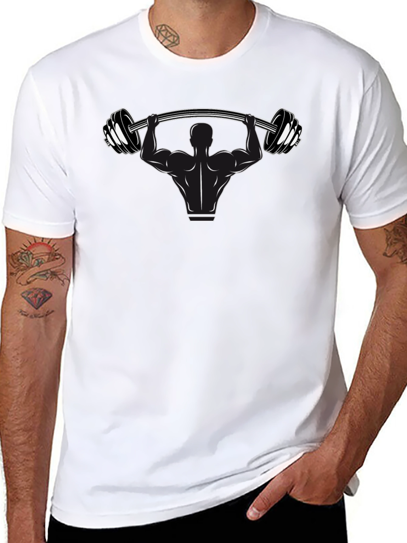 Weightlifting Graphic Black T-Shirt