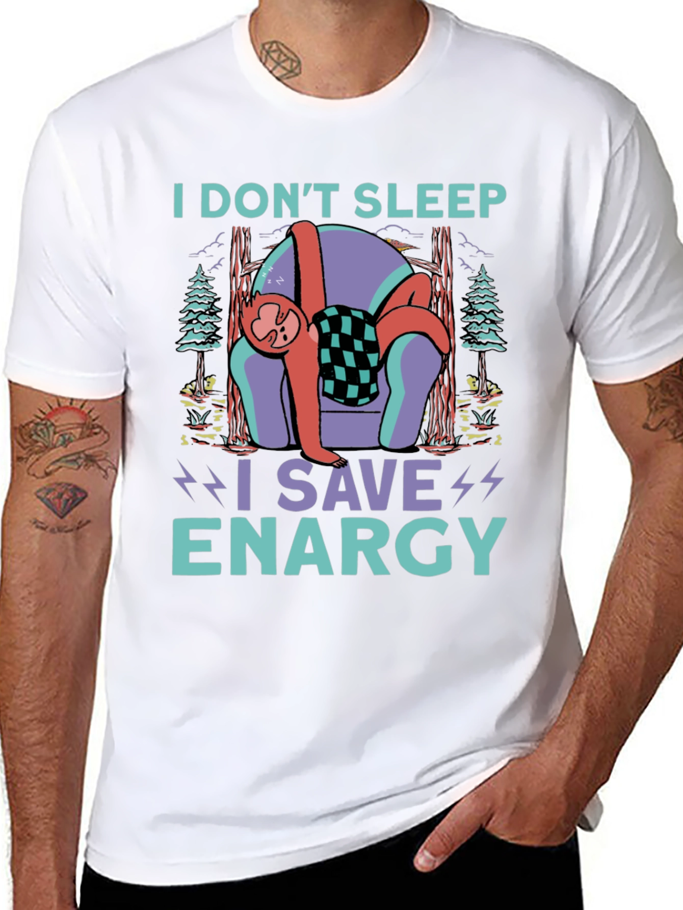 Sloth Energy Saving Graphic Tee
