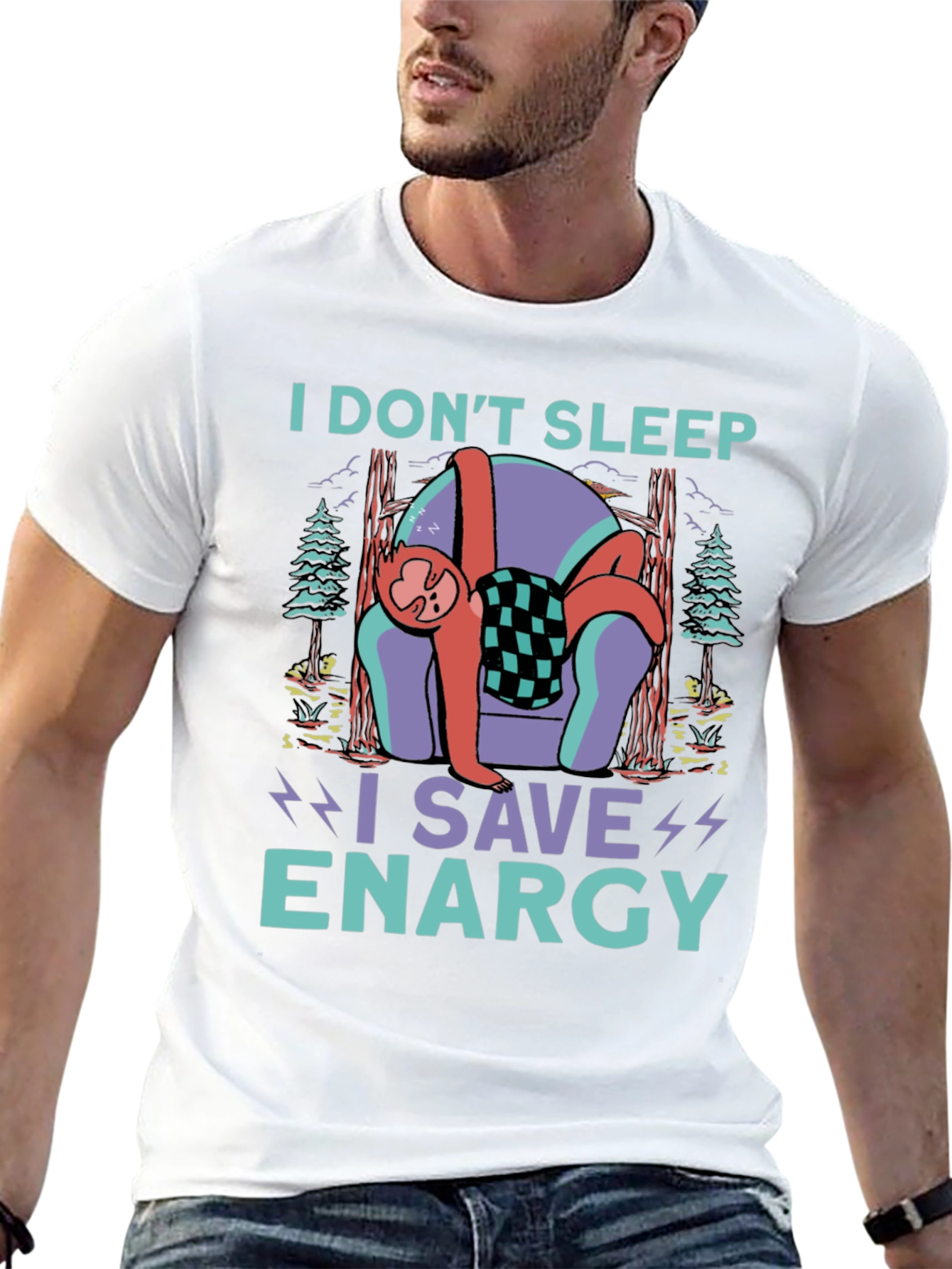 Sloth Energy Saving Graphic Tee