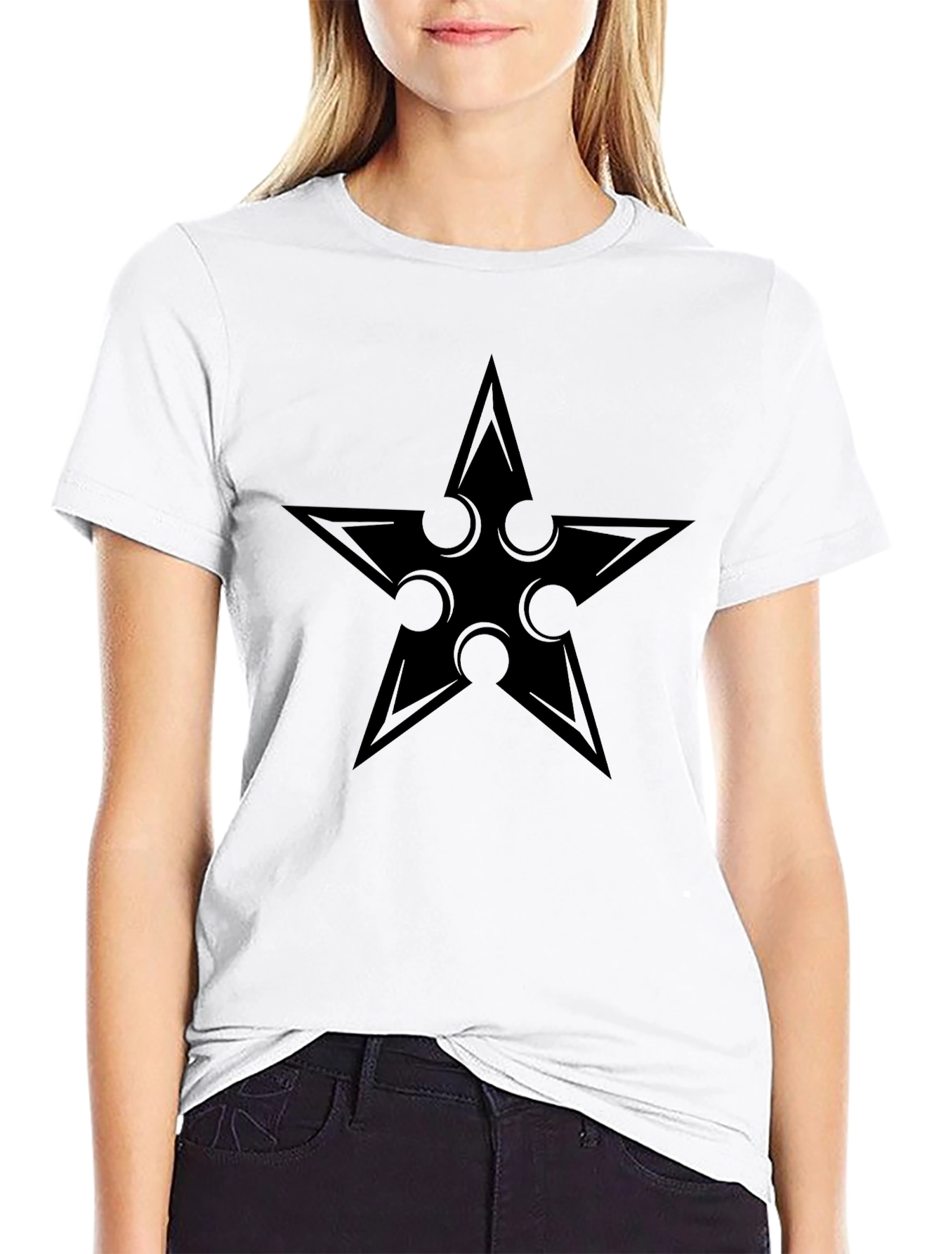 Star Logo Graphic Tee - Classic Black Cotton