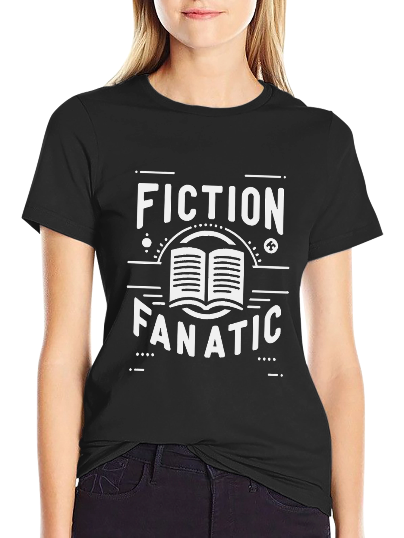 Fiction Fanatic Black T-Shirt - Book Lover Tee