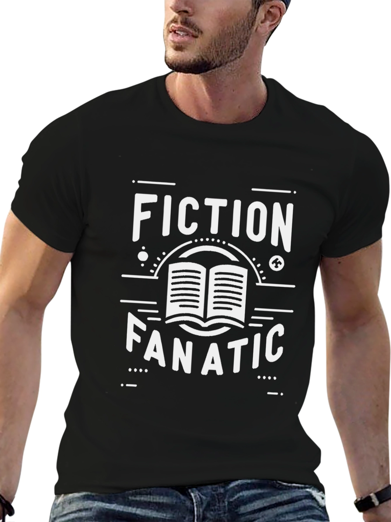 Fiction Fanatic Black T-Shirt - Book Lover Tee