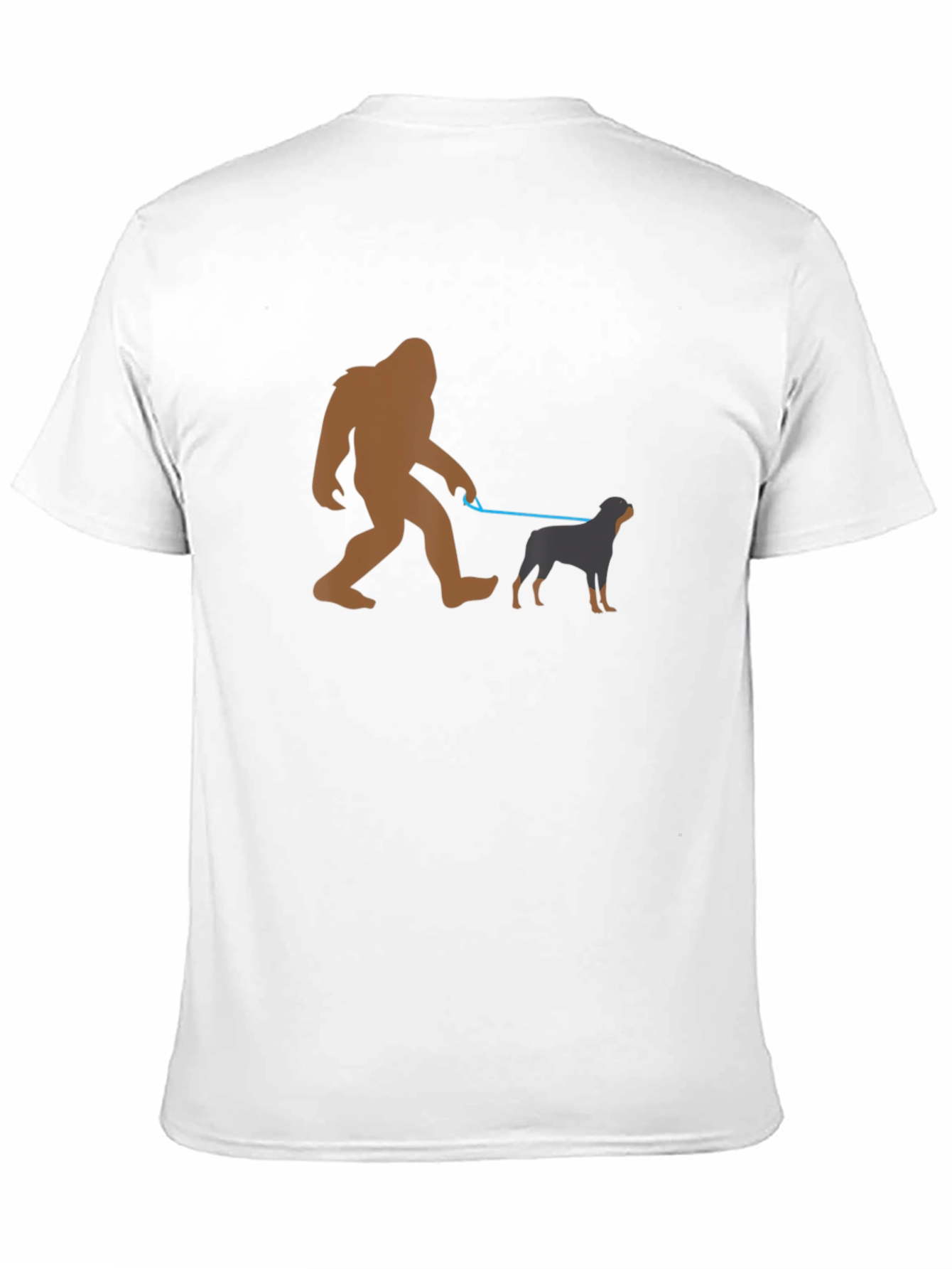 Bigfoot Dog Walker Graphic Tee - Black Cotton T-Shirt