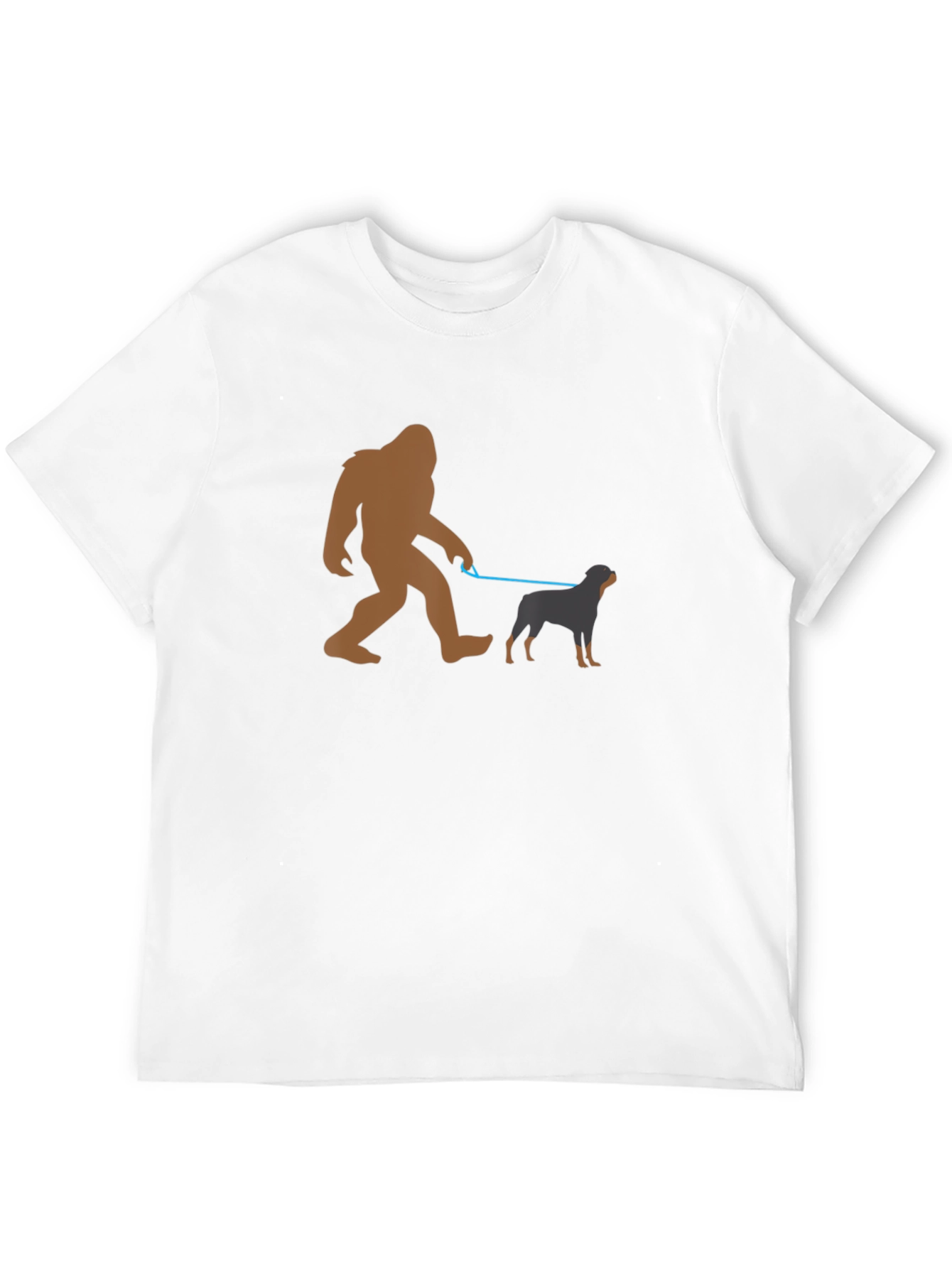 Bigfoot Dog Walker Graphic Tee - Black Cotton T-Shirt
