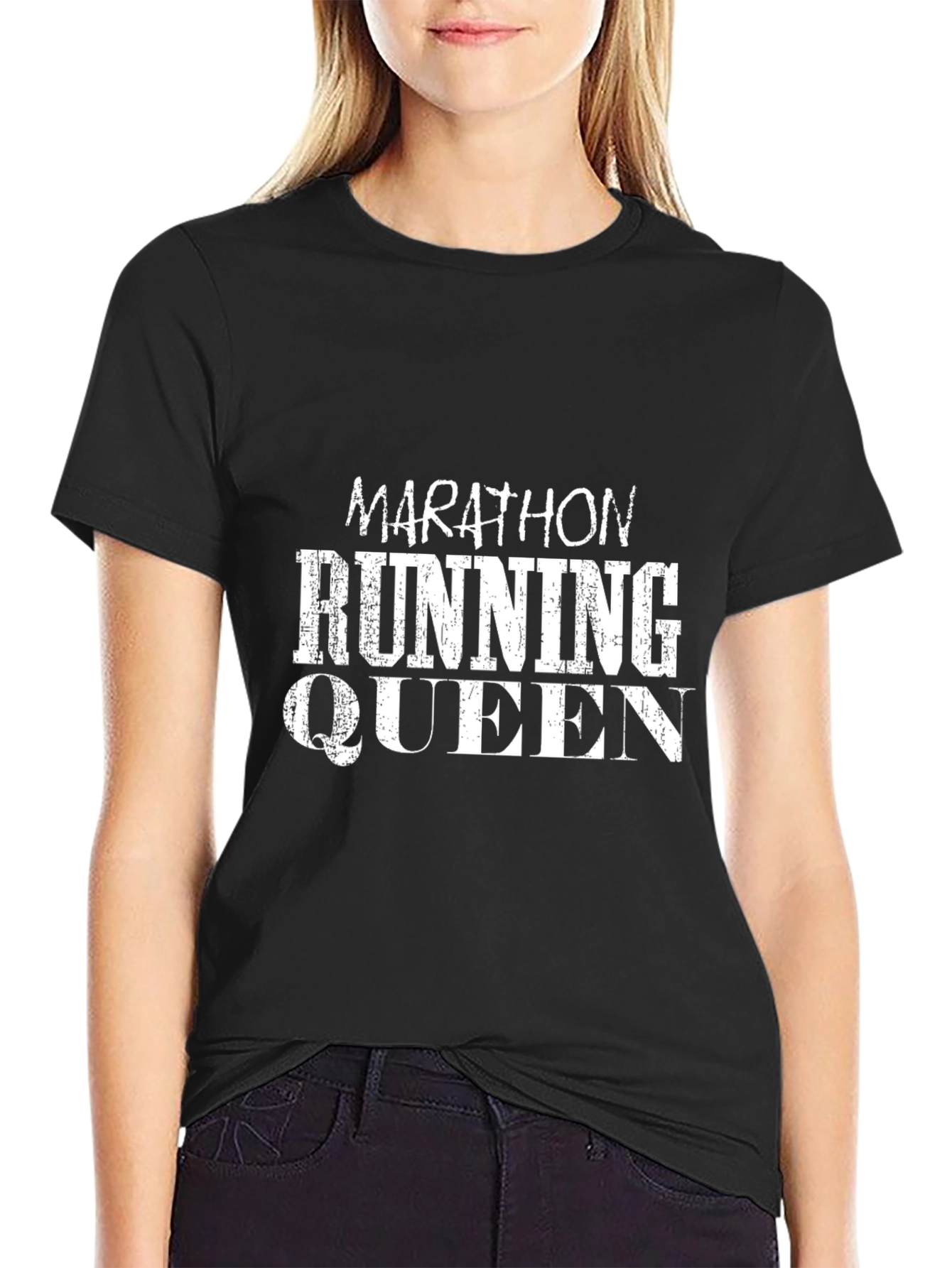 Marathon Running Queen Black T-Shirt