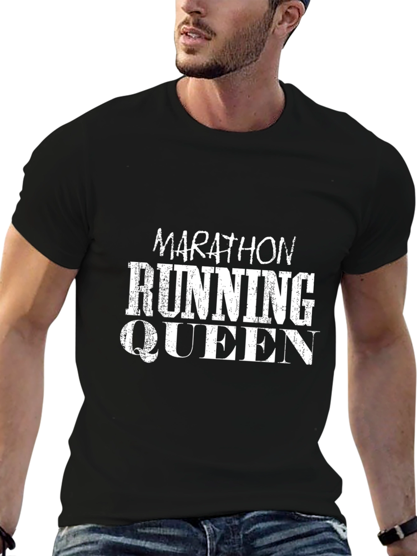 Marathon Running Queen Black T-Shirt