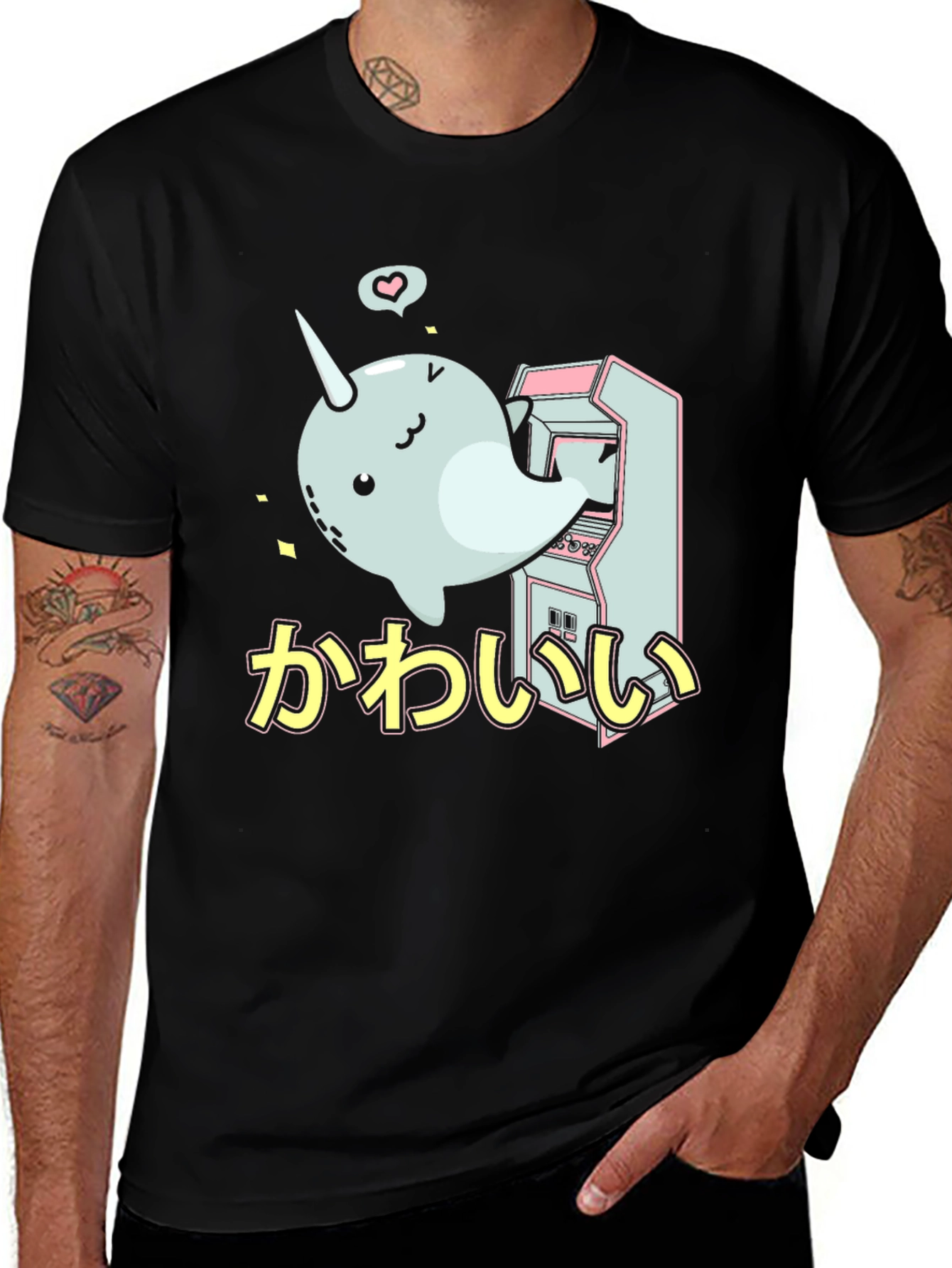 Cute Narwhal Arcade Game T-Shirt
