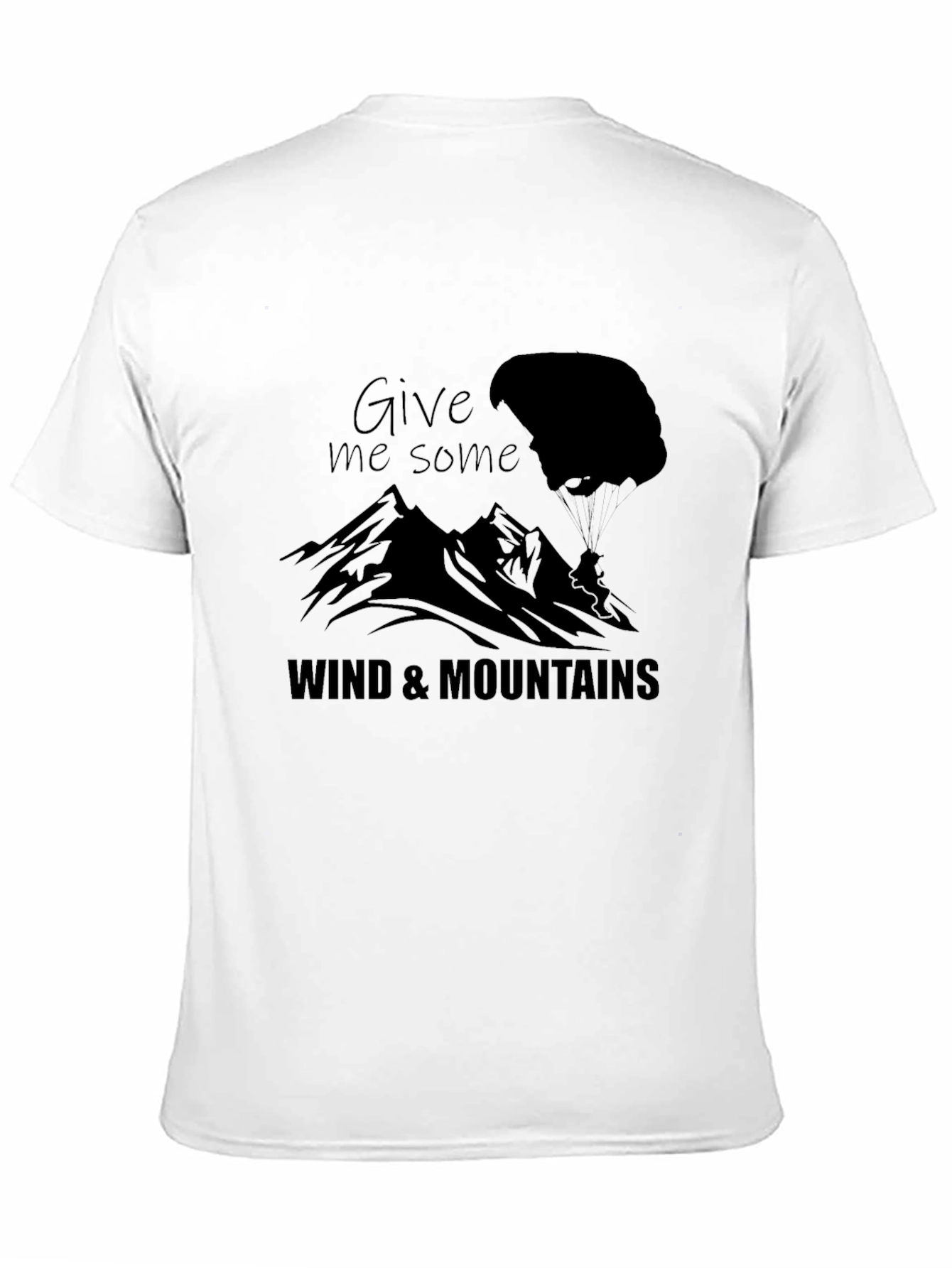 Mens Black Wind & Mountains Graphic Tee