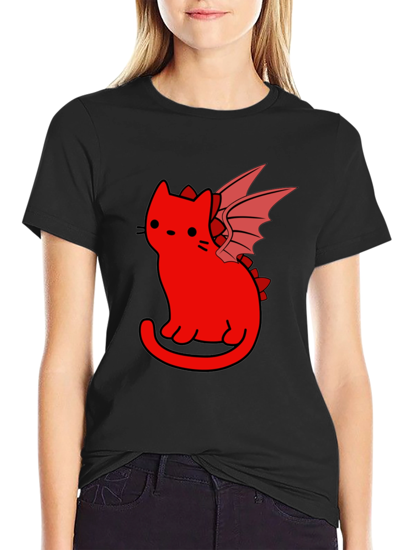 Dragon Cat T-Shirt - Black Unique Design