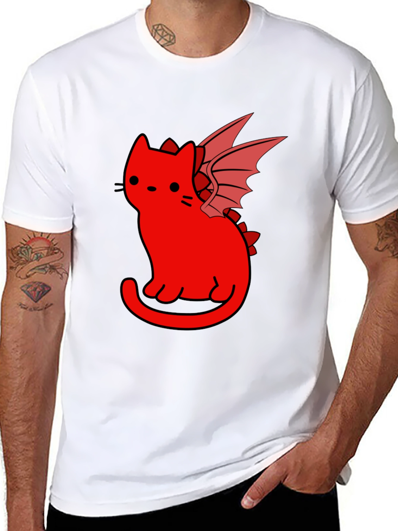 Dragon Cat T-Shirt - Black Unique Design