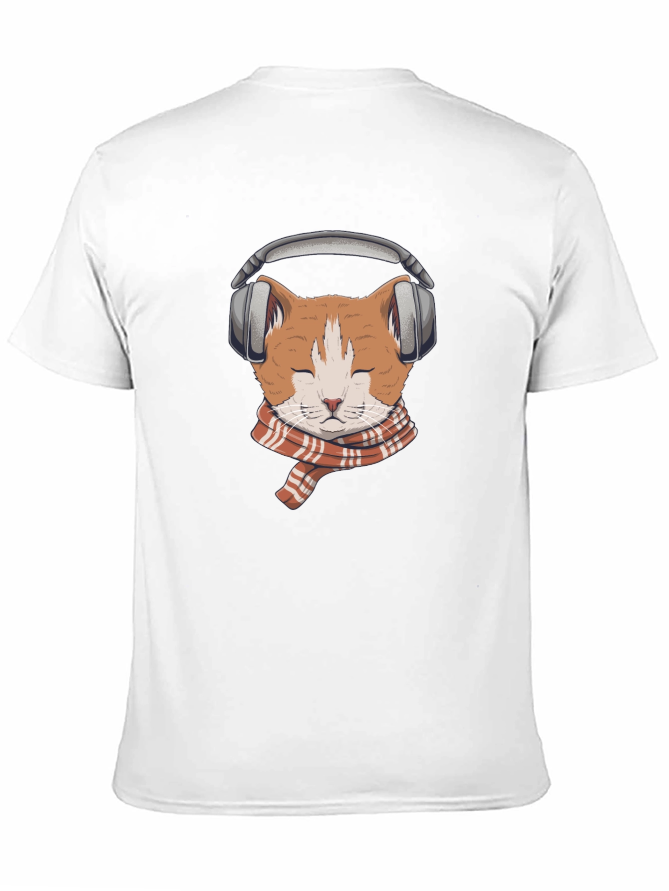Cat with Headphones Graphic Tee