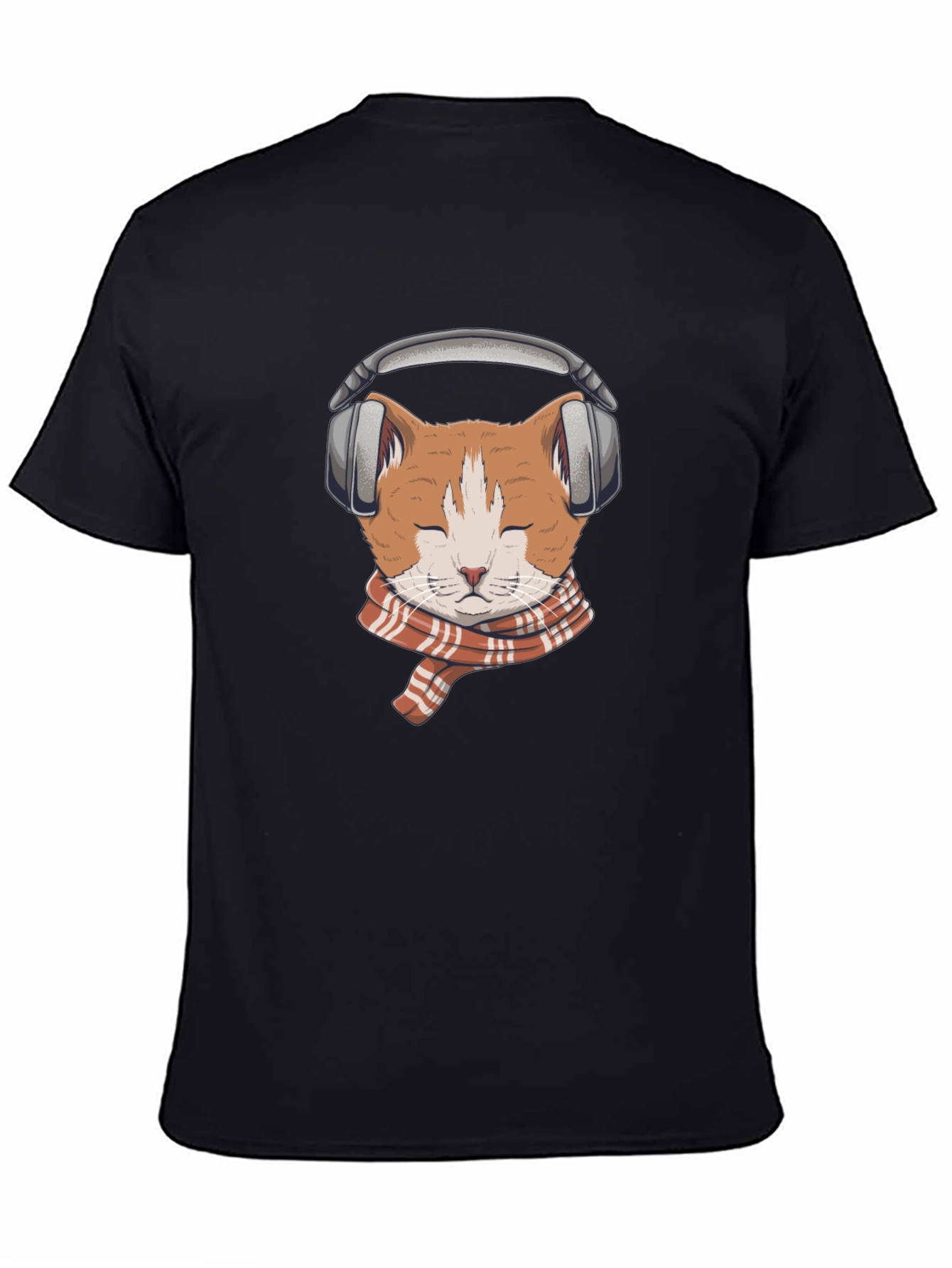 Cat with Headphones Graphic Tee