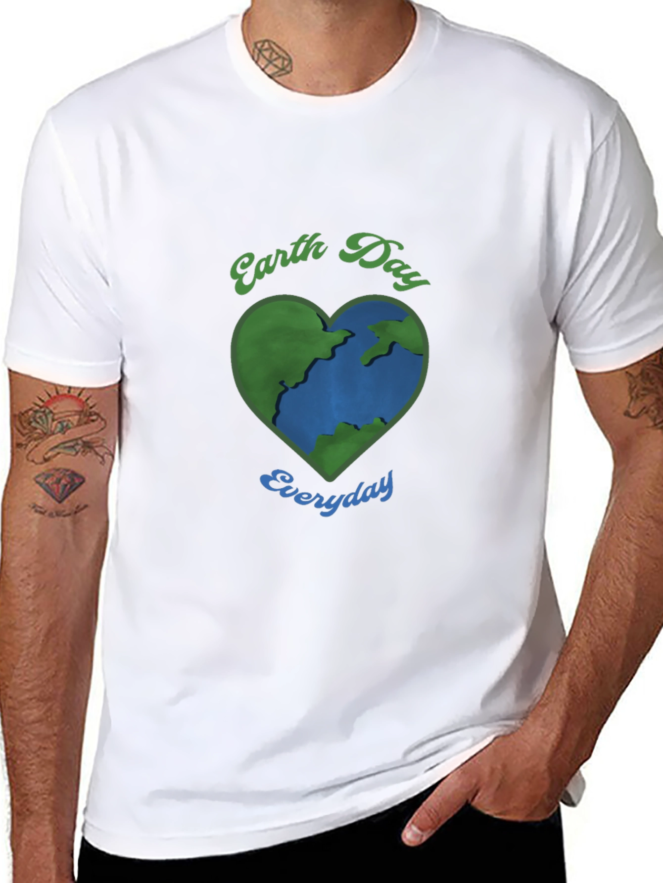 Earth Day Everyday Heart Globe Graphic Tee