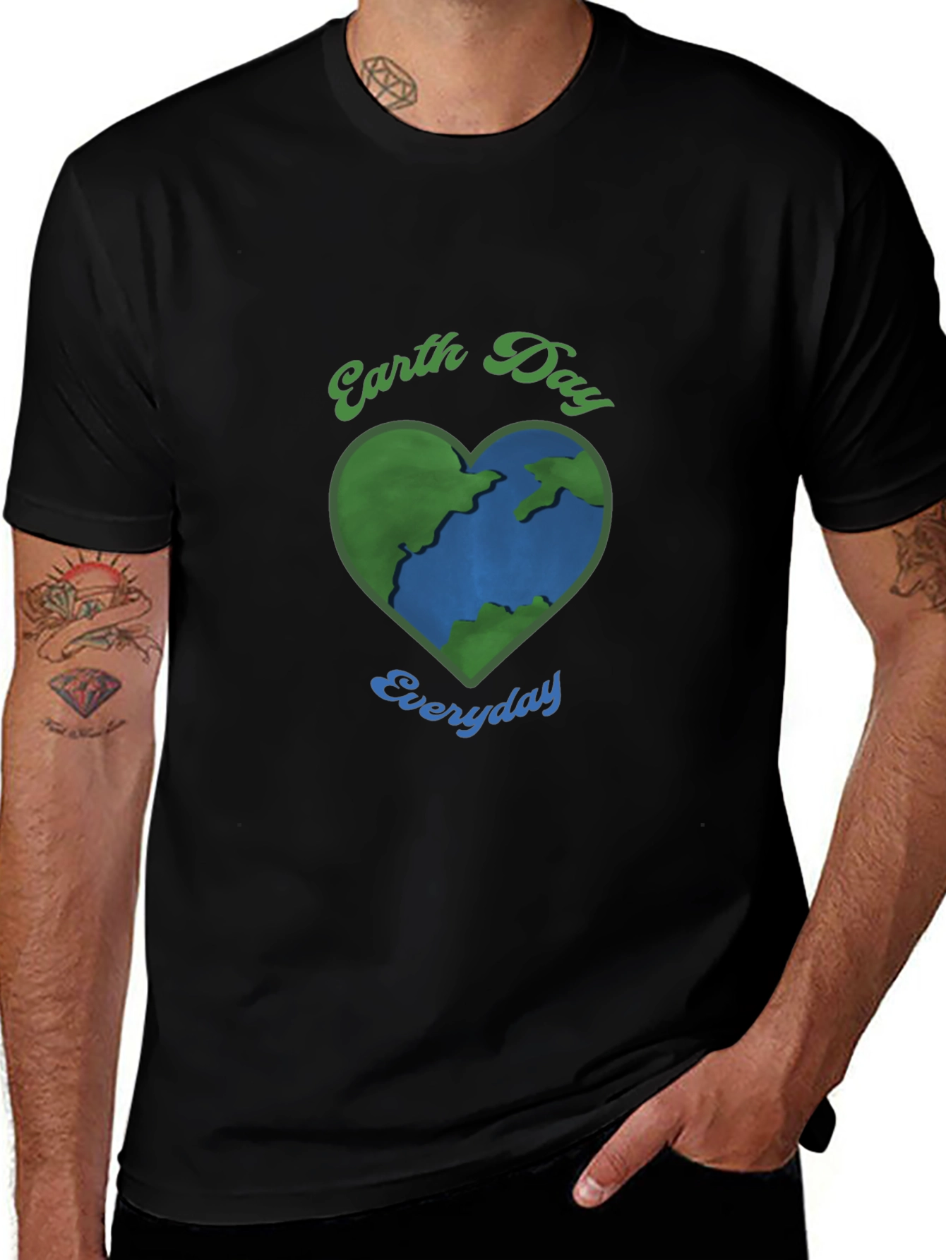 Earth Day Everyday Heart Globe Graphic Tee