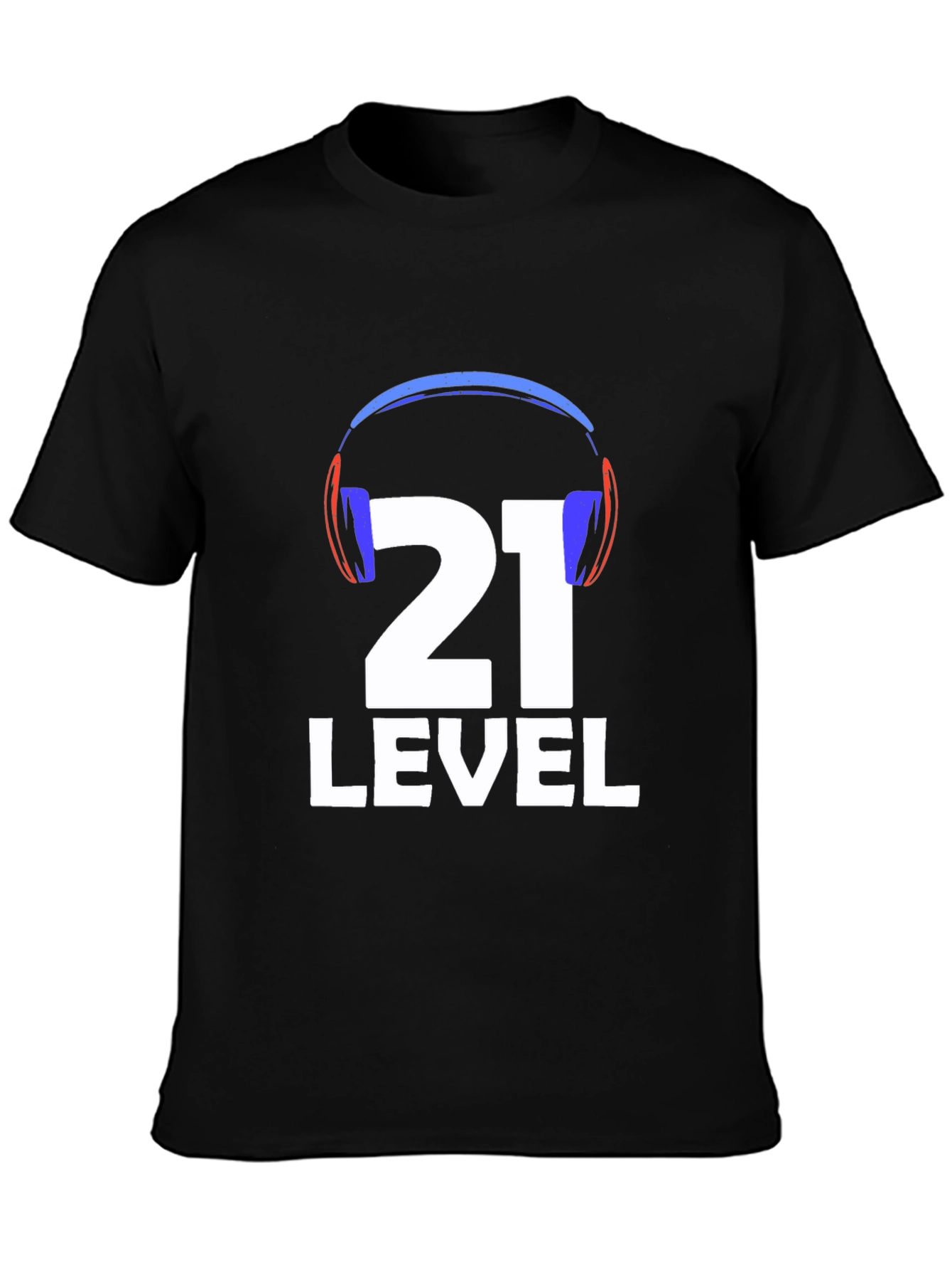 Level 21 Gamer T-Shirt - Black Cotton Blend