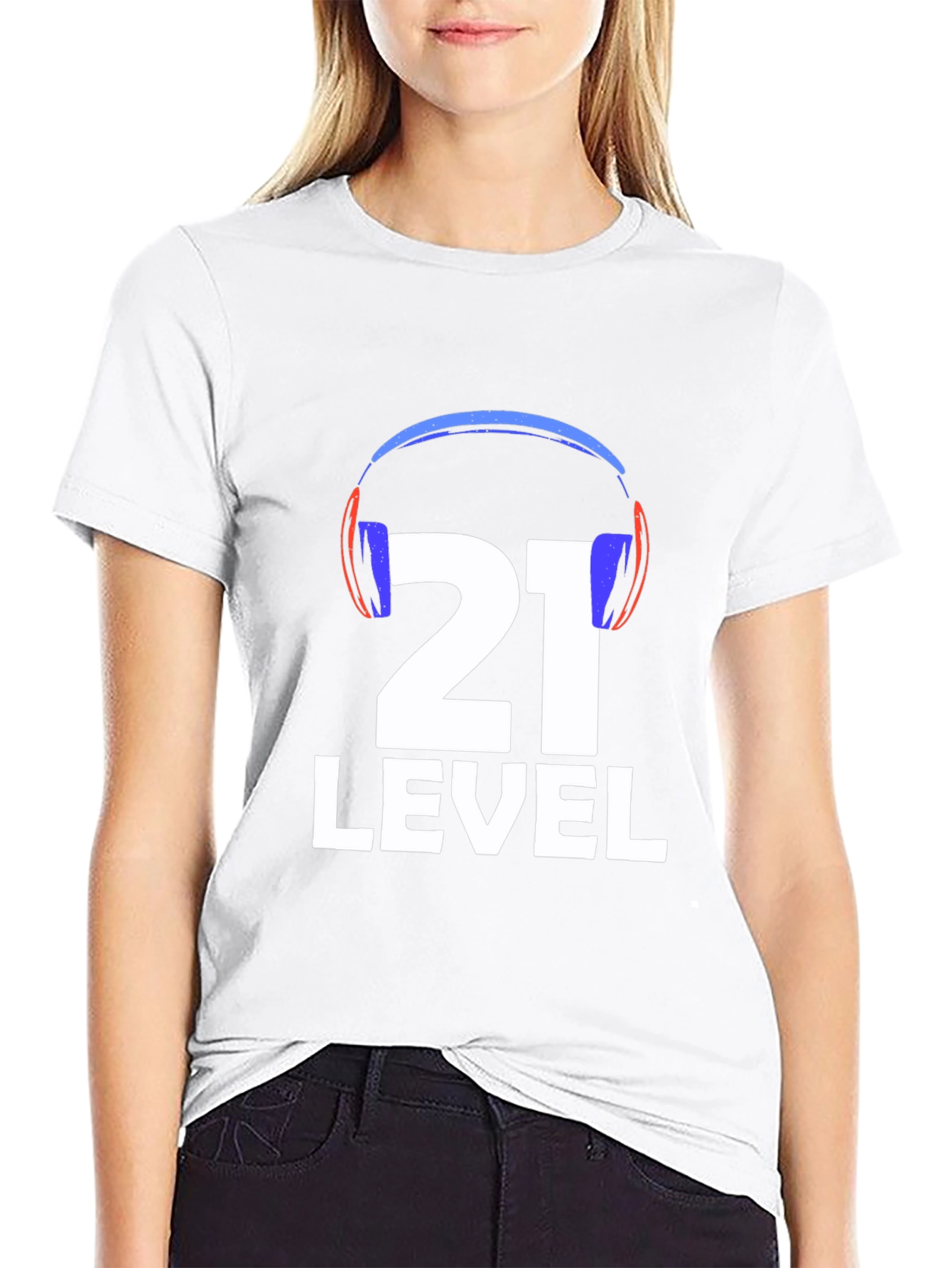 Level 21 Gamer T-Shirt - Black Cotton Blend