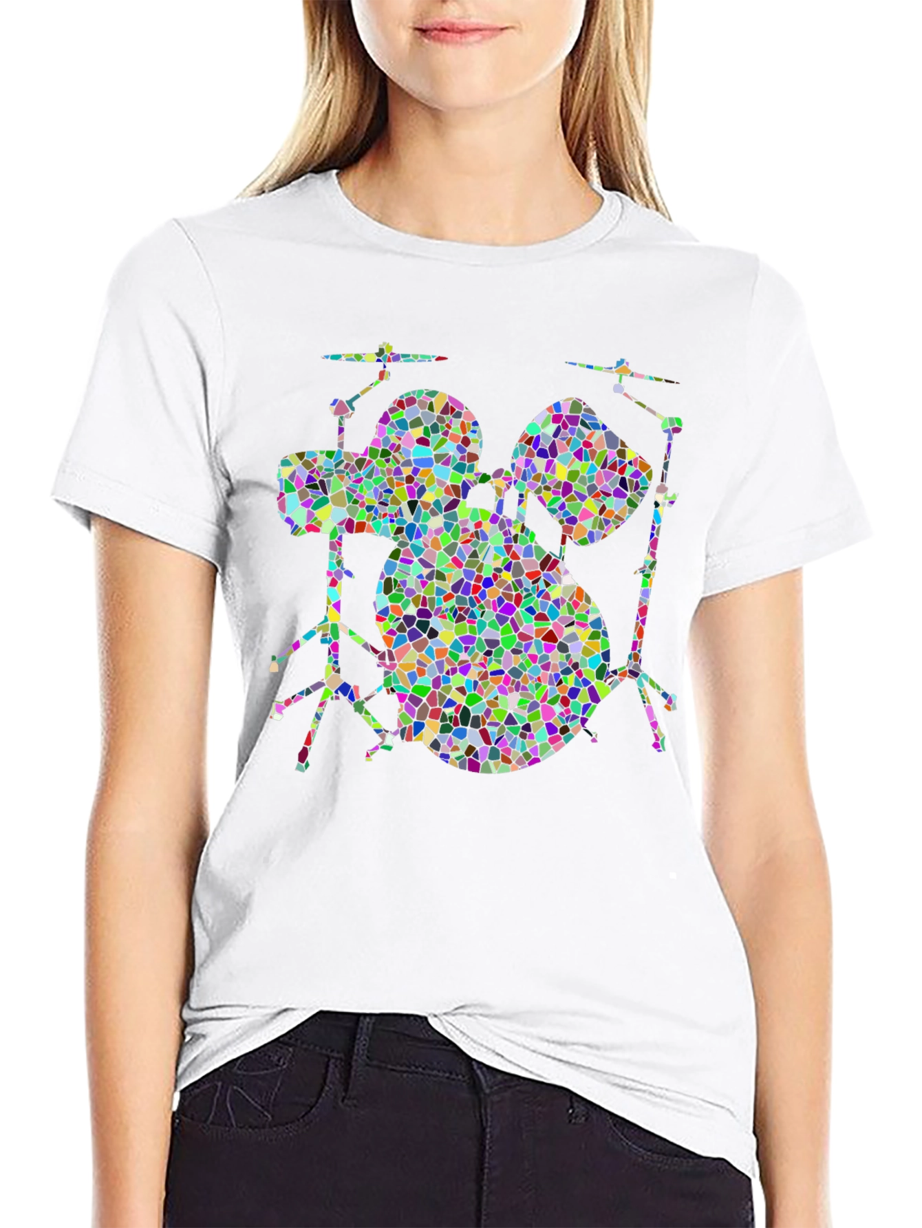 Mosaic Drum Set T-Shirt - Bold & Unique Design