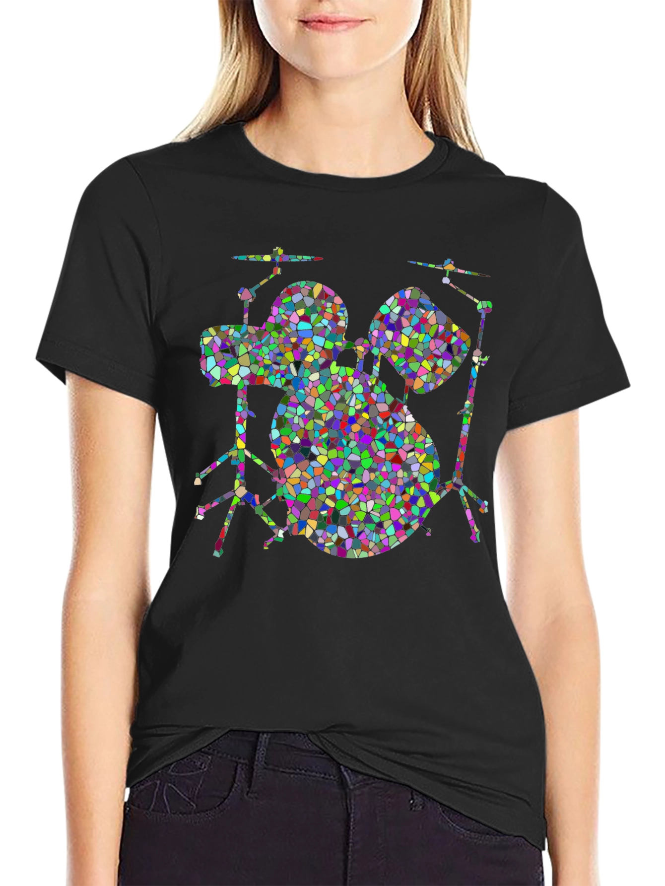 Mosaic Drum Set T-Shirt - Bold & Unique Design