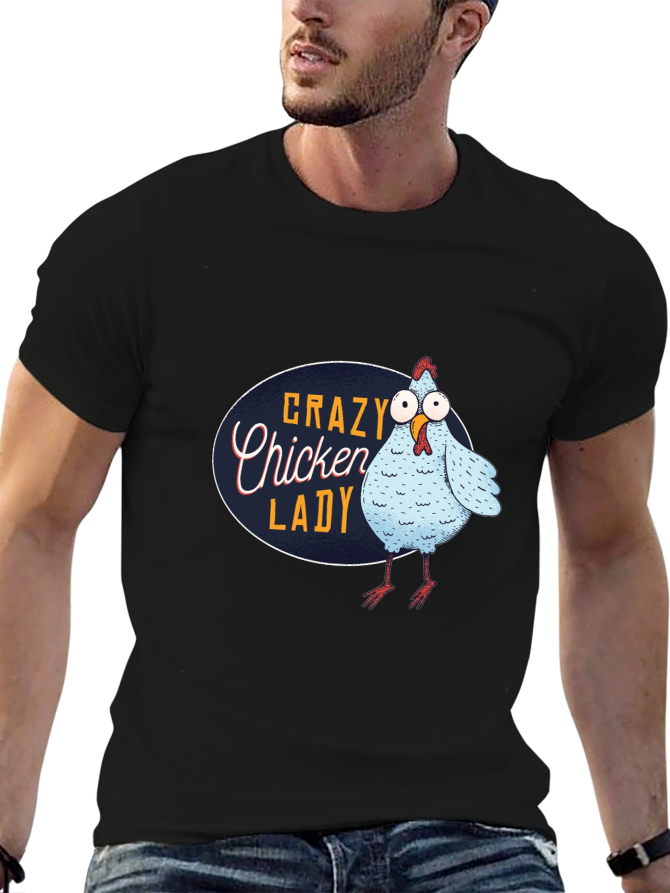 Crazy Chicken Lady T-Shirt - Funny Novelty Tee