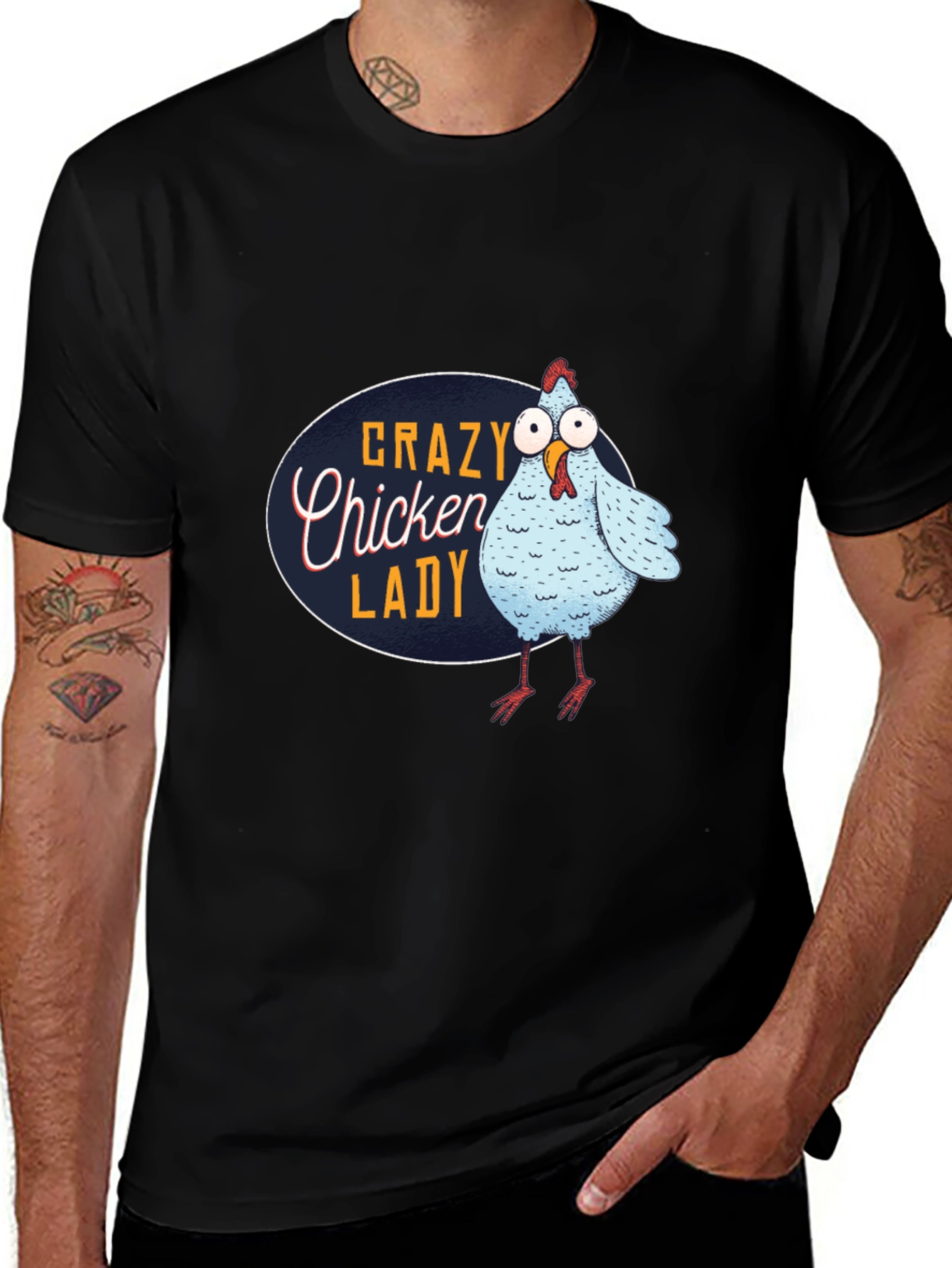 Crazy Chicken Lady T-Shirt - Funny Novelty Tee