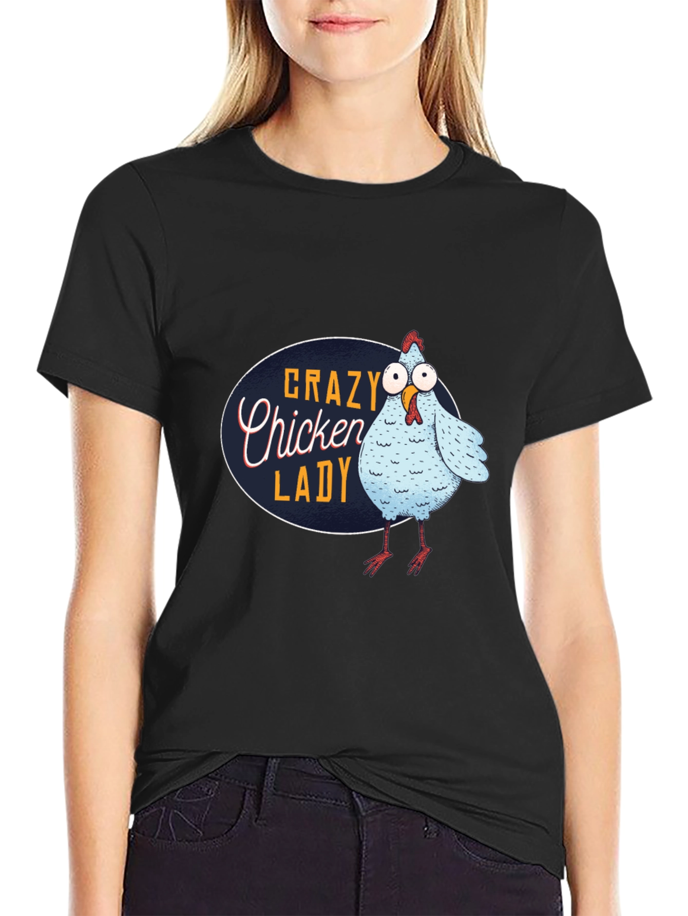 Crazy Chicken Lady T-Shirt - Funny Novelty Tee
