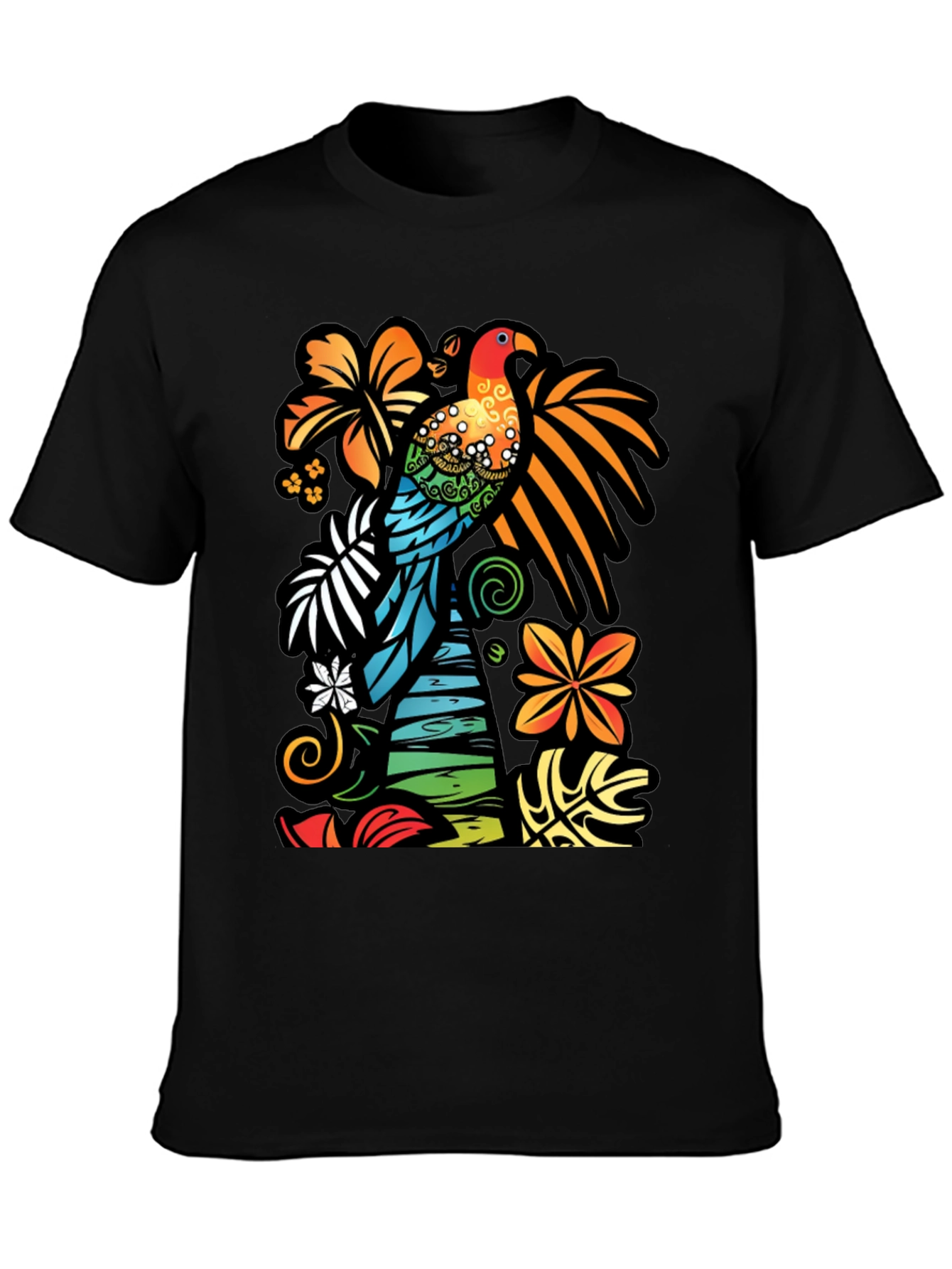 Tropical Parrot Graphic T-Shirt