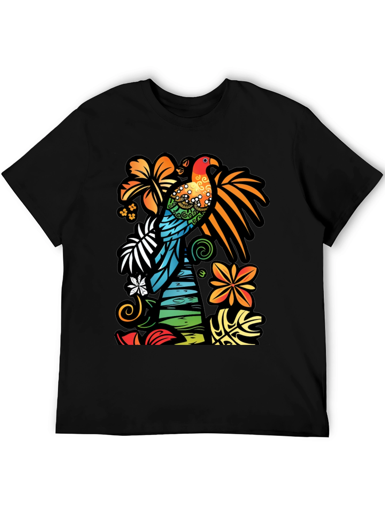 Tropical Parrot Graphic T-Shirt