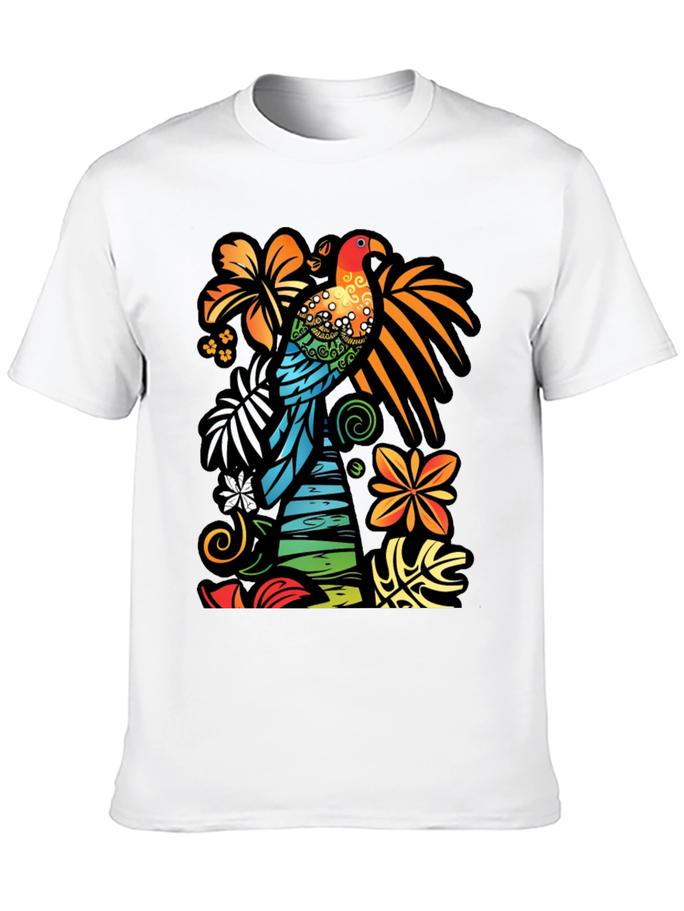 Tropical Parrot Graphic T-Shirt