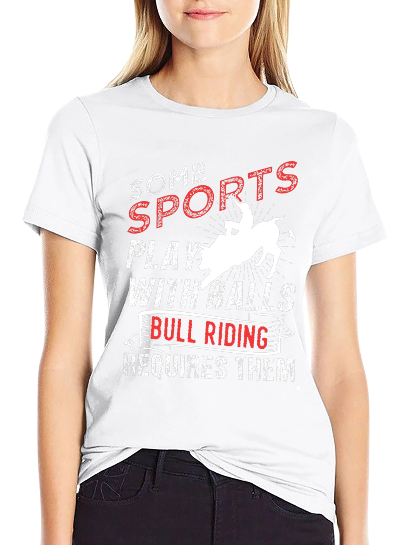 Funny Bull Riding T-Shirt: Some Sports Require Balls