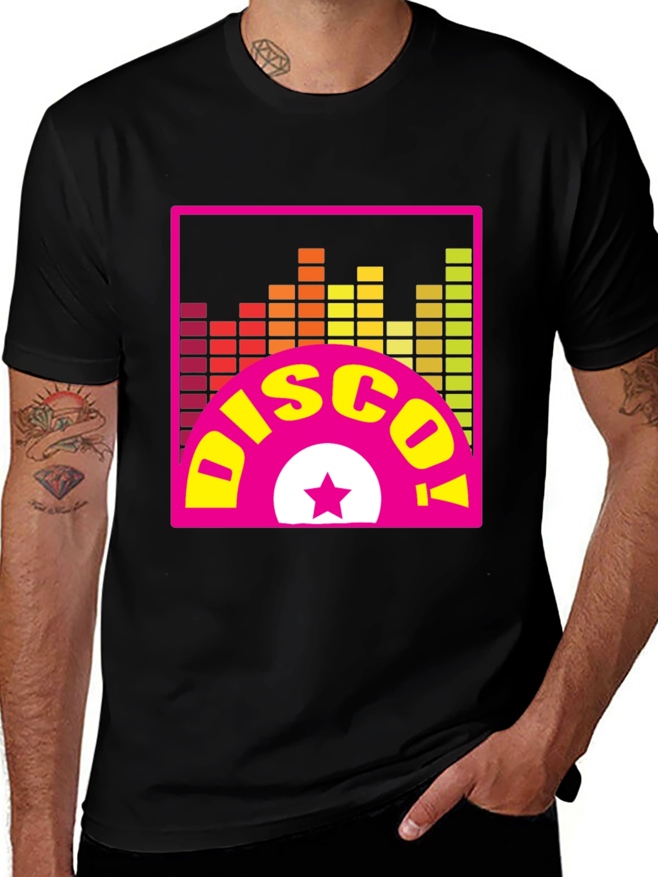 Retro Disco Graphic Tee - Black