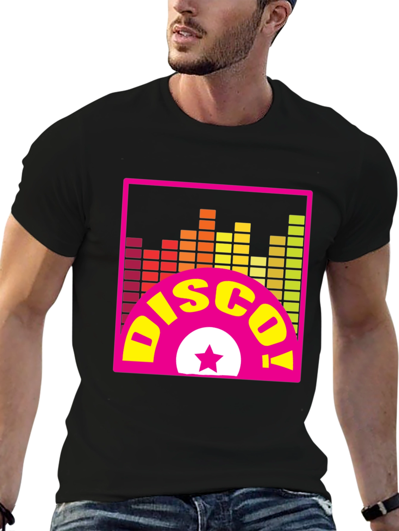Retro Disco Graphic Tee - Black