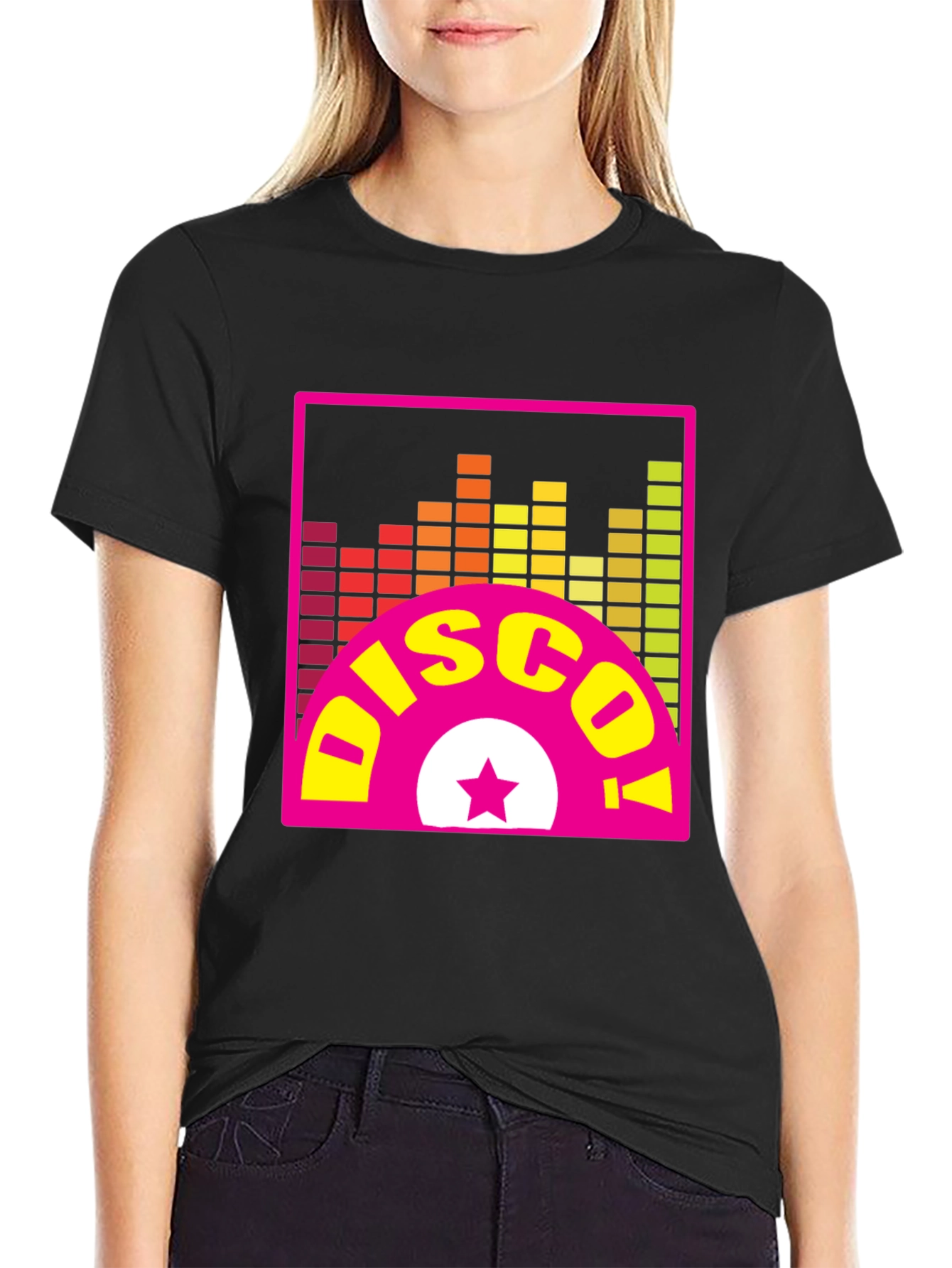Retro Disco Graphic Tee - Black