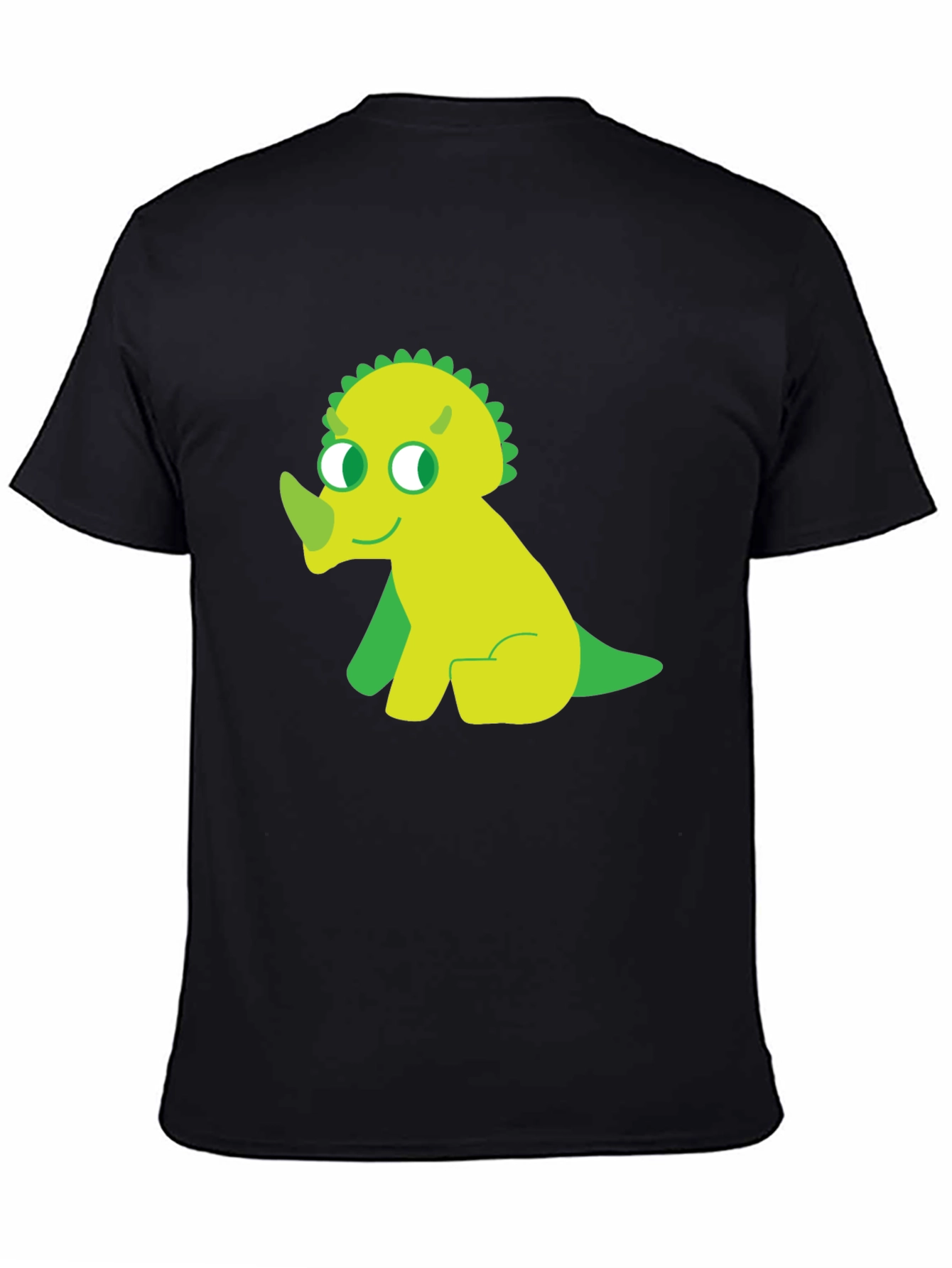 Cute Dino Graphic Tee - Black Cotton T-Shirt